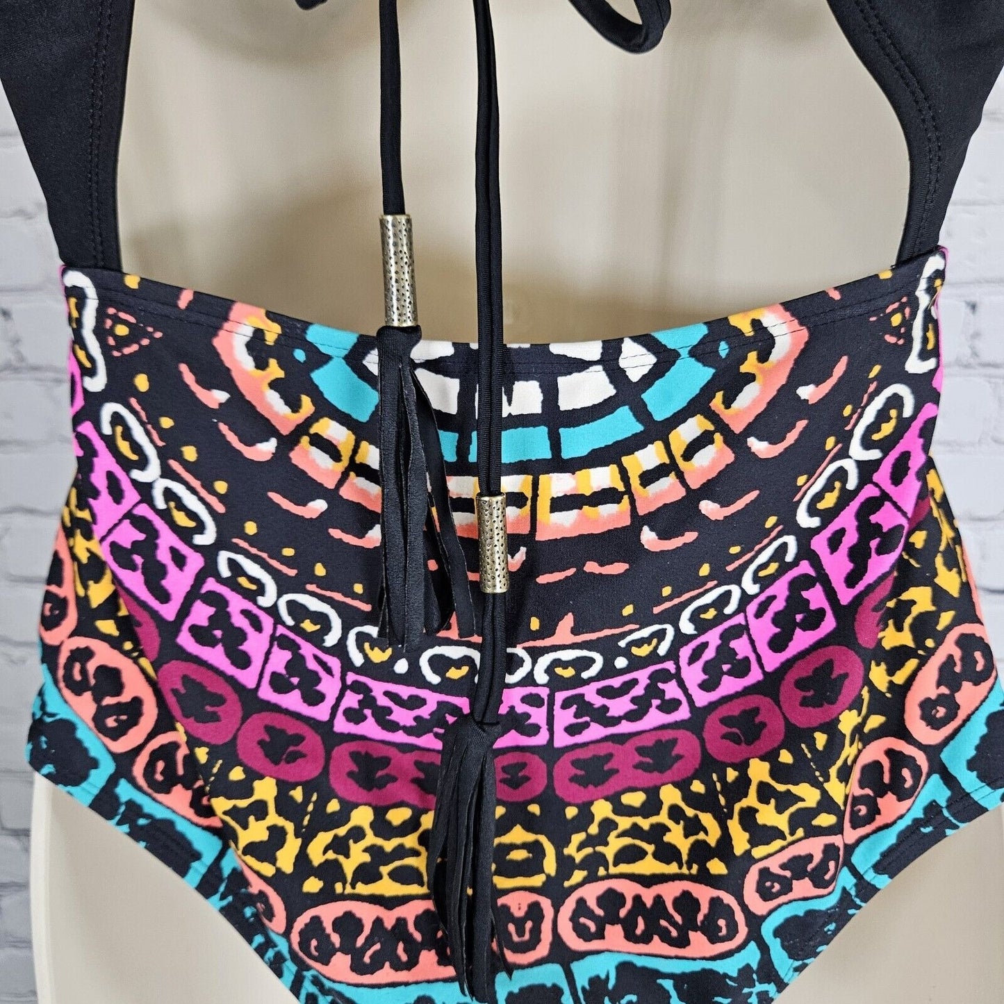 Cleobella Turquoise 1 Piece Multicolor Print Thong Unpadded Swimsuit Medium M