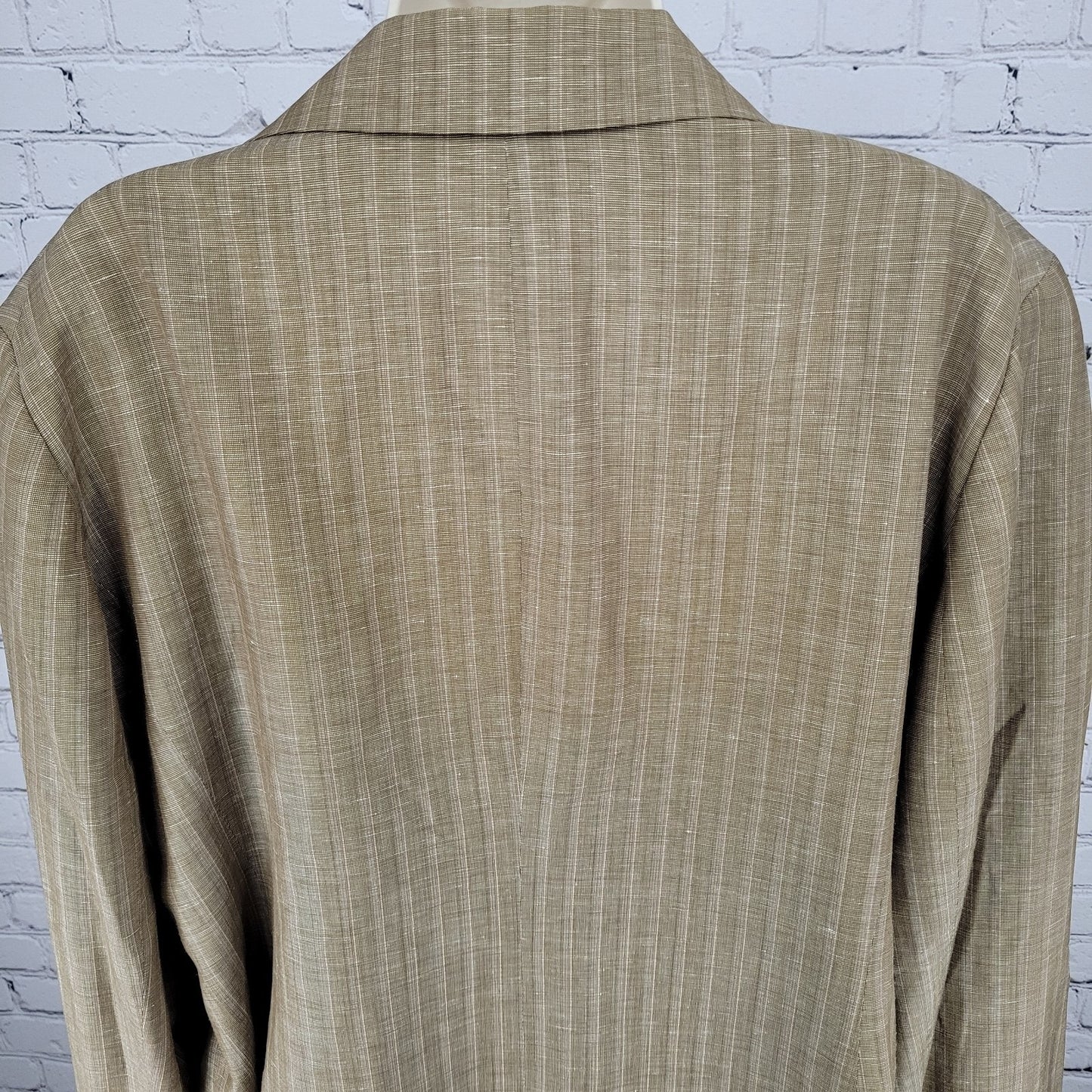 Lafayette 148 Tan Wool Linen Blend Suit Outfit Set Jacket Size 18 Pants 22 40x33