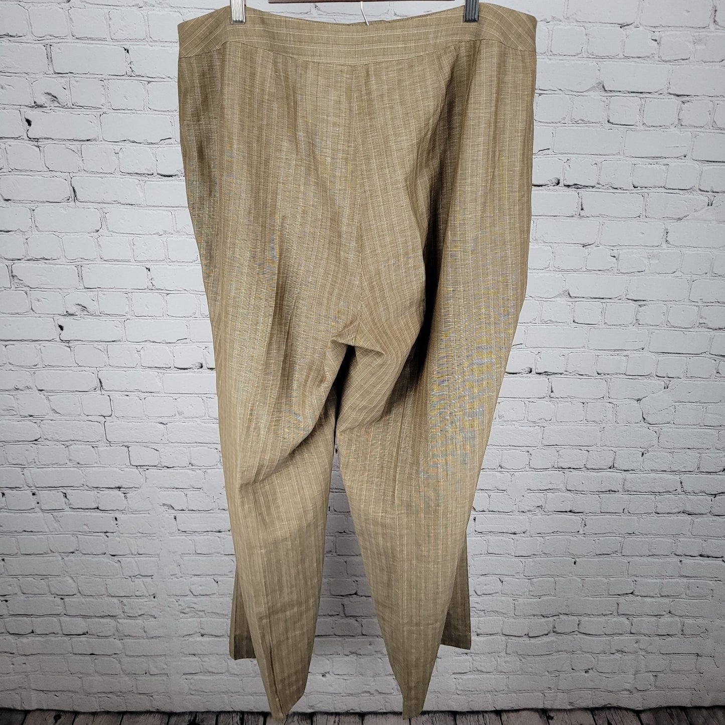 Lafayette 148 Tan Wool Linen Blend Suit Outfit Set Jacket Size 18 Pants 22 40x33