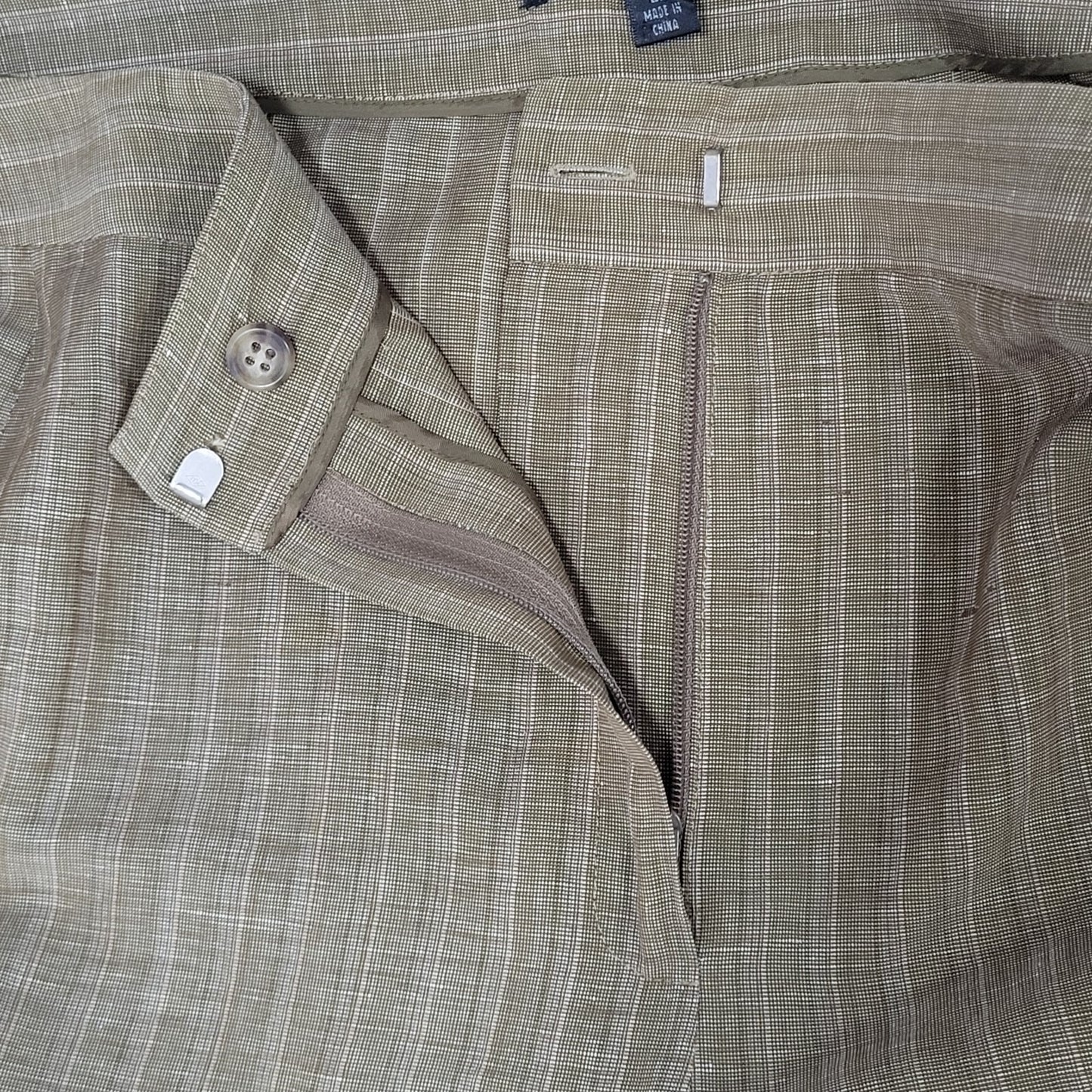 Lafayette 148 Tan Wool Linen Blend Suit Outfit Set Jacket Size 18 Pants 22 40x33