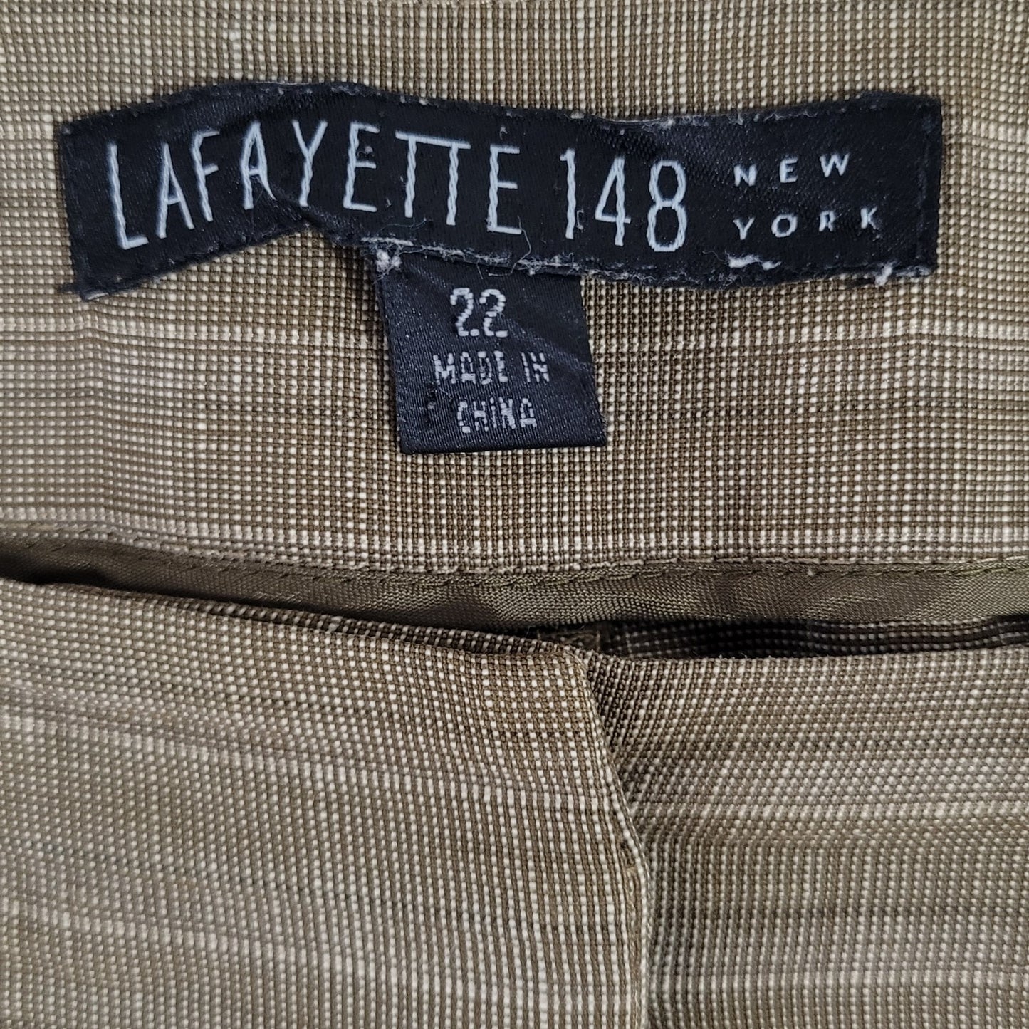 Lafayette 148 Tan Wool Linen Blend Suit Outfit Set Jacket Size 18 Pants 22 40x33