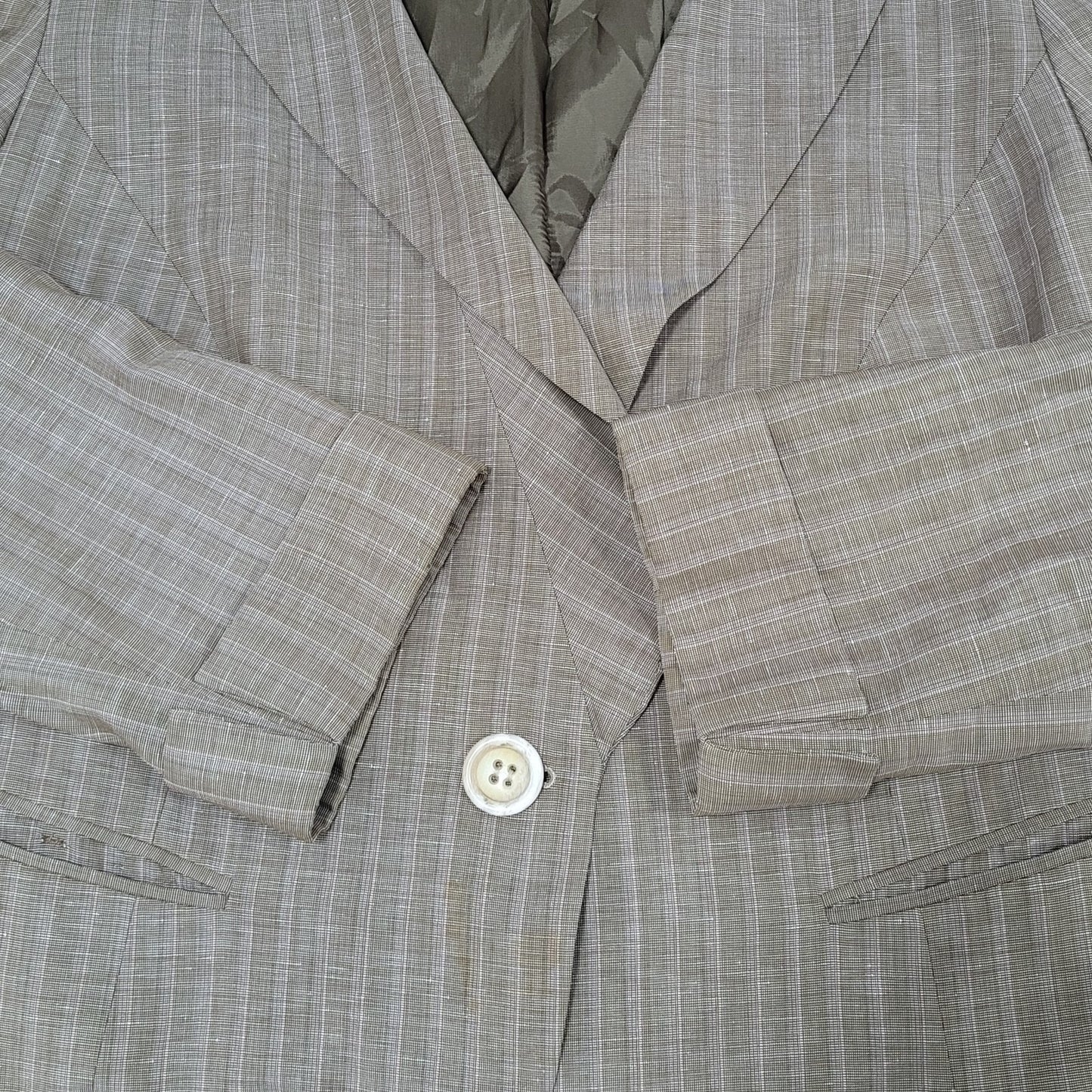 Lafayette 148 Tan Wool Linen Blend Suit Outfit Set Jacket Size 18 Pants 22 40x33