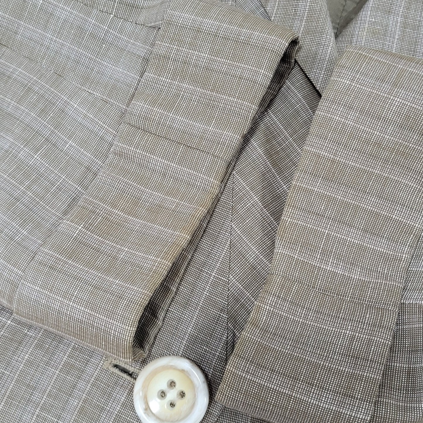 Lafayette 148 Tan Wool Linen Blend Suit Outfit Set Jacket Size 18 Pants 22 40x33