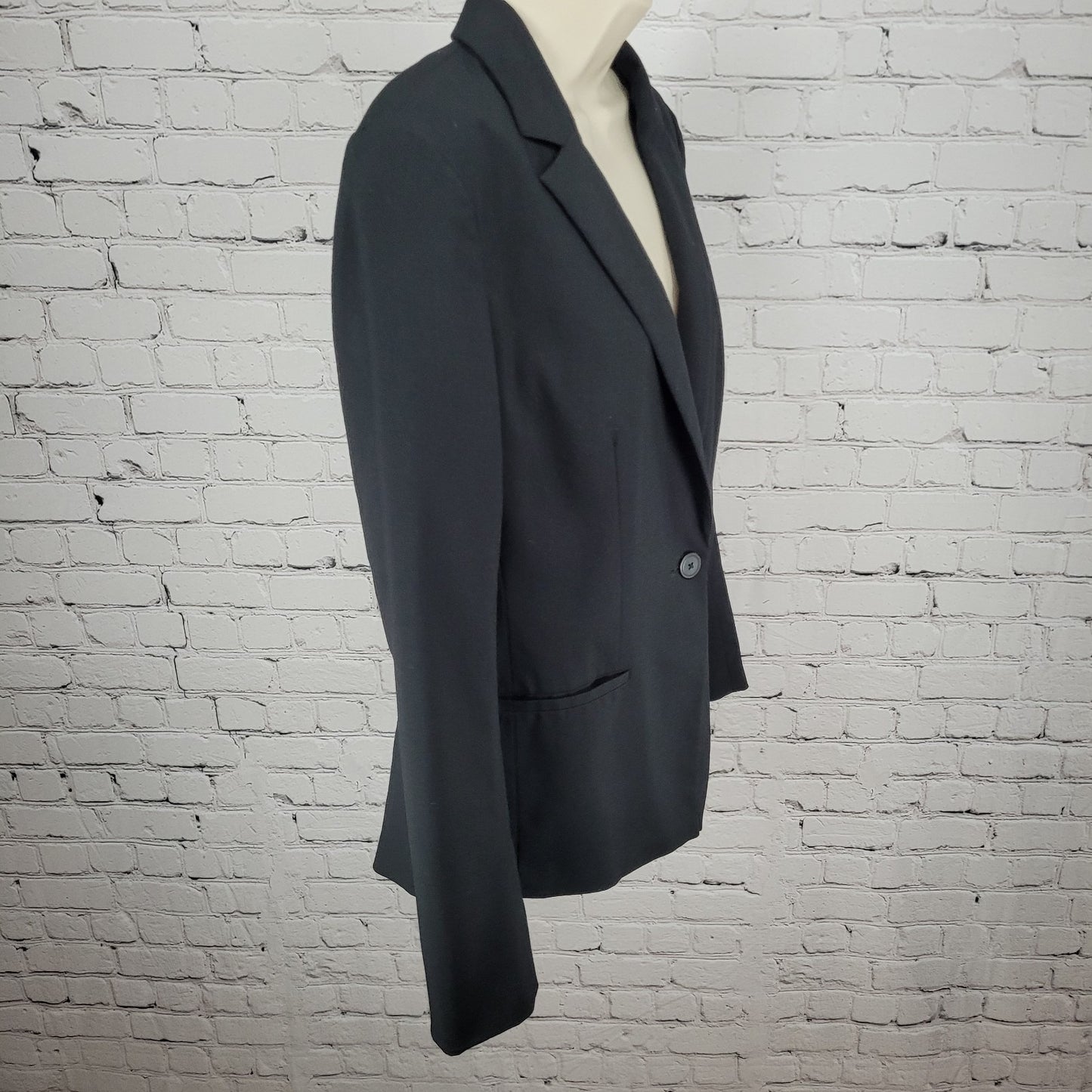 Ann Taylor Loft Black 1 Button Lightweight Notch Blazer Jacket Size Small S