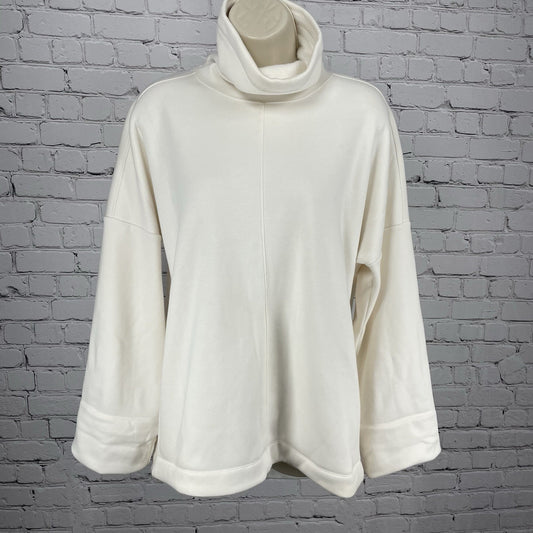 Athleta Ivory Soft Cozy Interior Oversized Turtleneck Sweater Sweatshirt XS