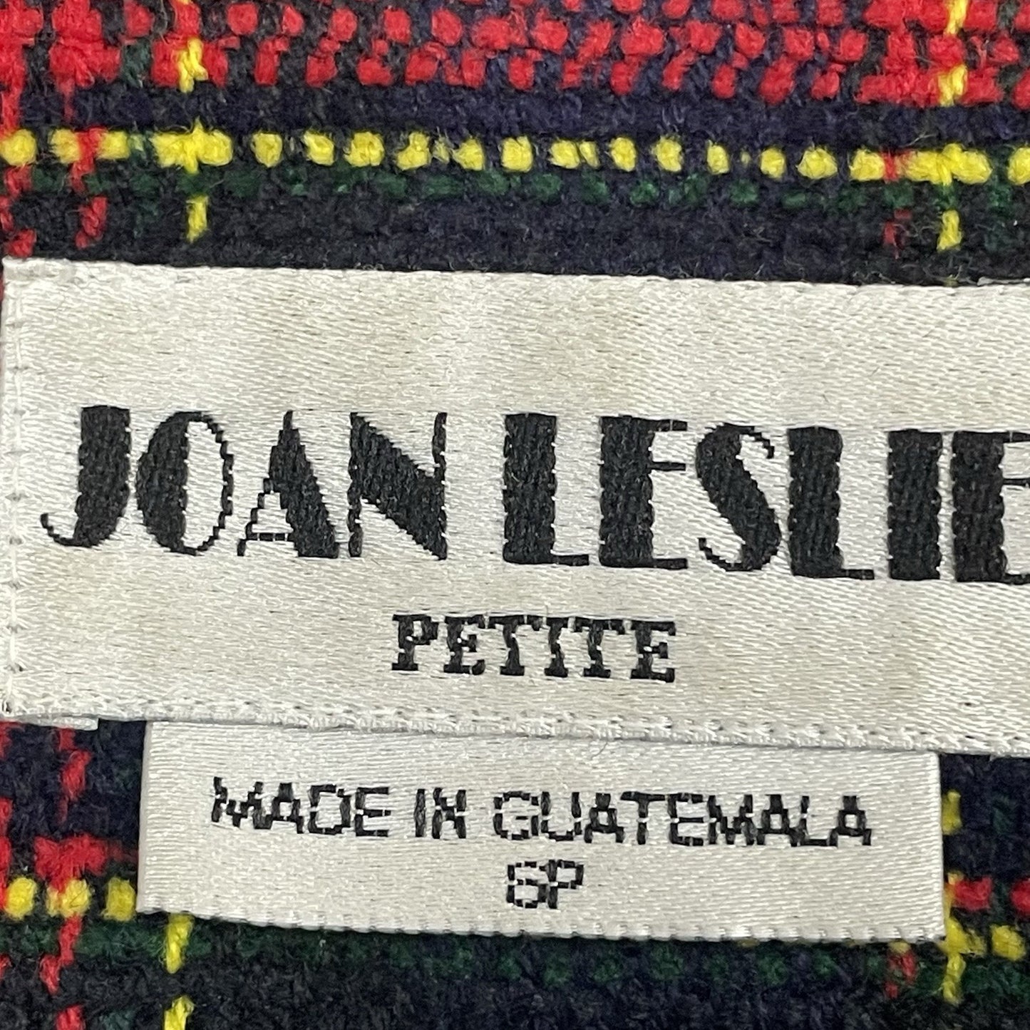 VTG Joan Leslie Red Plaid 1 Button Notch Blazer Easy Care Pockets Lined Size 6P
