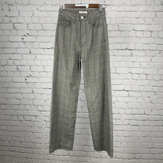 Fidelity Denim Sunday Classic Plaid High Rise Wide Leg Pants USA Size 24 (24x30)