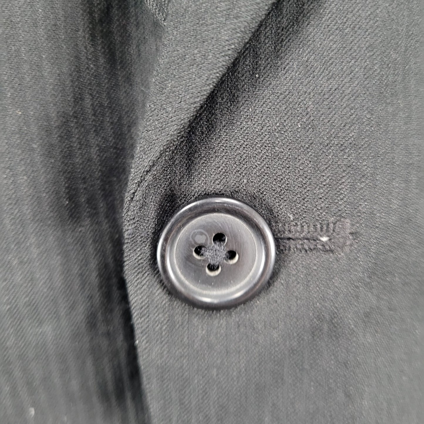 Perry Ellis Black Wool Blend Full Suit Set Notch Jacket 42 Pleated Pants 34x30