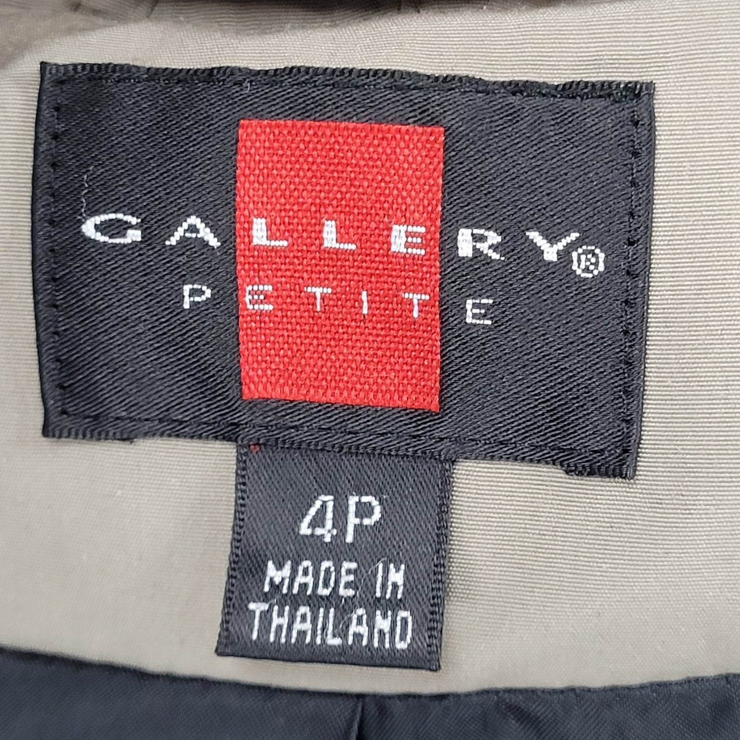 Gallery Black Buttoned Hooded Lightweight Trench Coat Size 4P