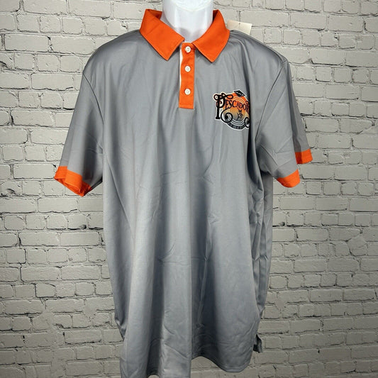 NWT Los Pescador De Tejas Gray Quarter Button Collared Polo Men’s Size XXL