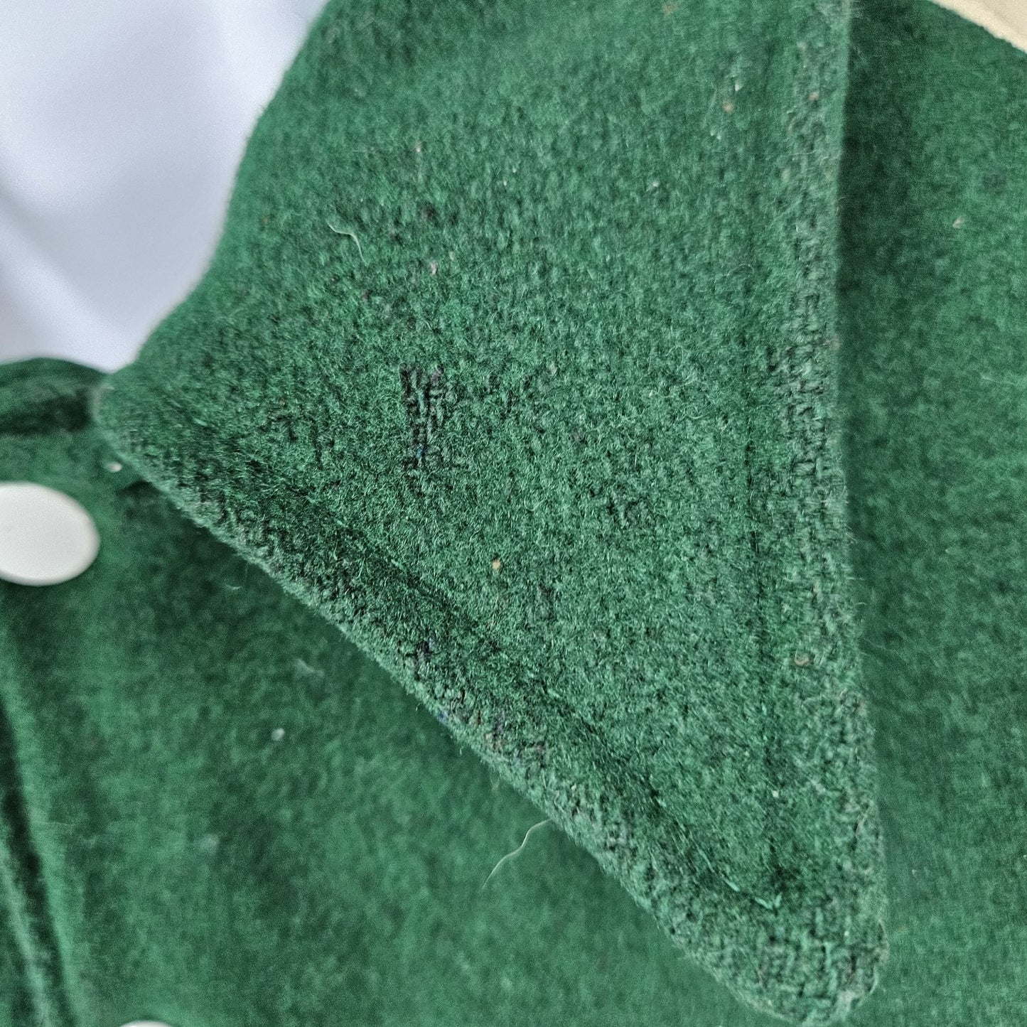 VTG Howe Green Wool Blend Varsity Letterman School Snap Point Collar Jacket 34