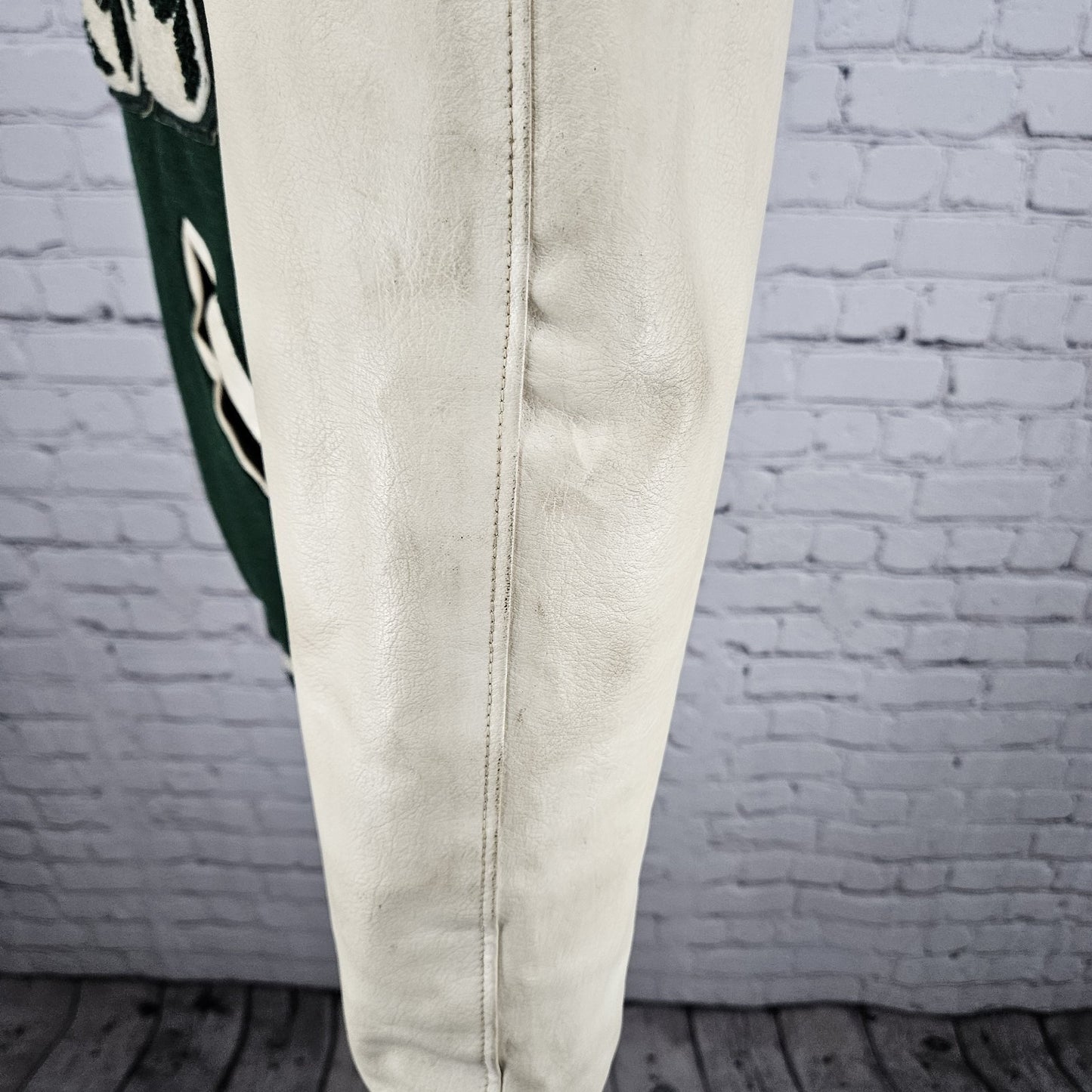 VTG Howe Green Wool Blend Varsity Letterman School Snap Point Collar Jacket 34