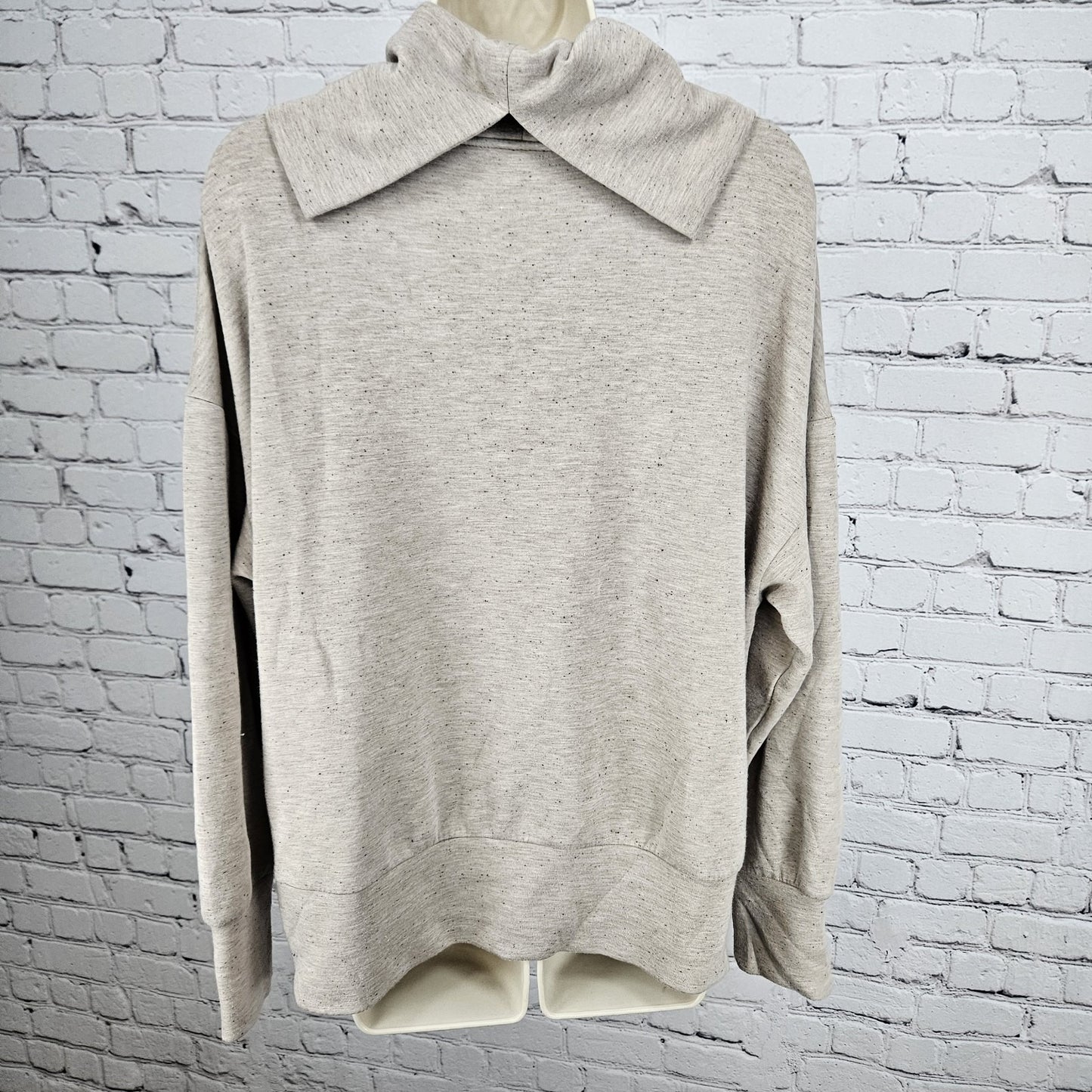 Varley Taupe Doublesoft Priya Longline Sweat  Pullover Sweatshirt Small S
