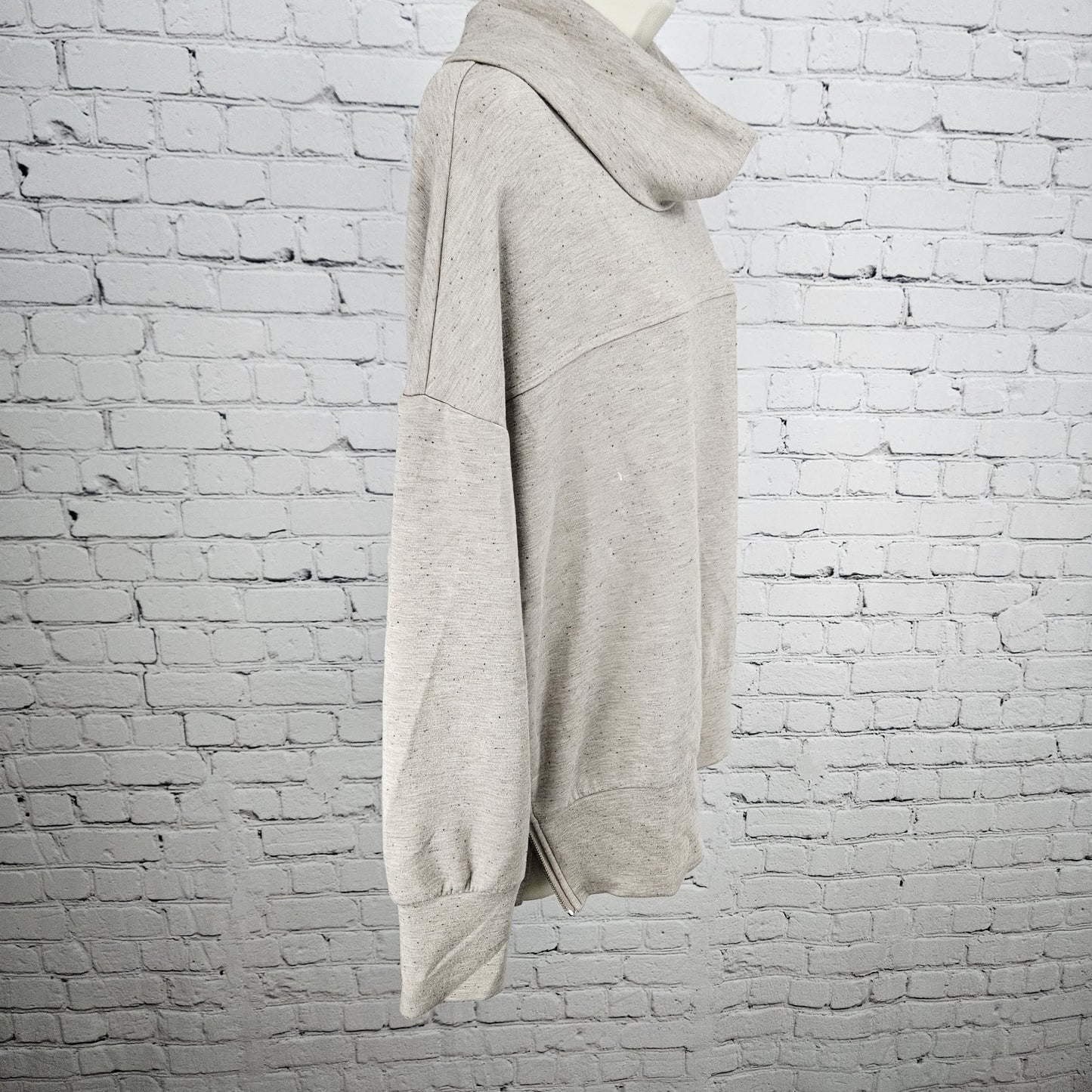 Varley Taupe Doublesoft Priya Longline Sweat  Pullover Sweatshirt Small S