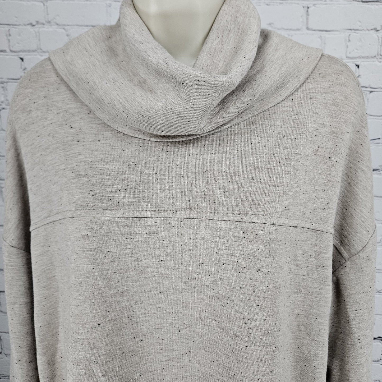 Varley Taupe Doublesoft Priya Longline Sweat  Pullover Sweatshirt Small S