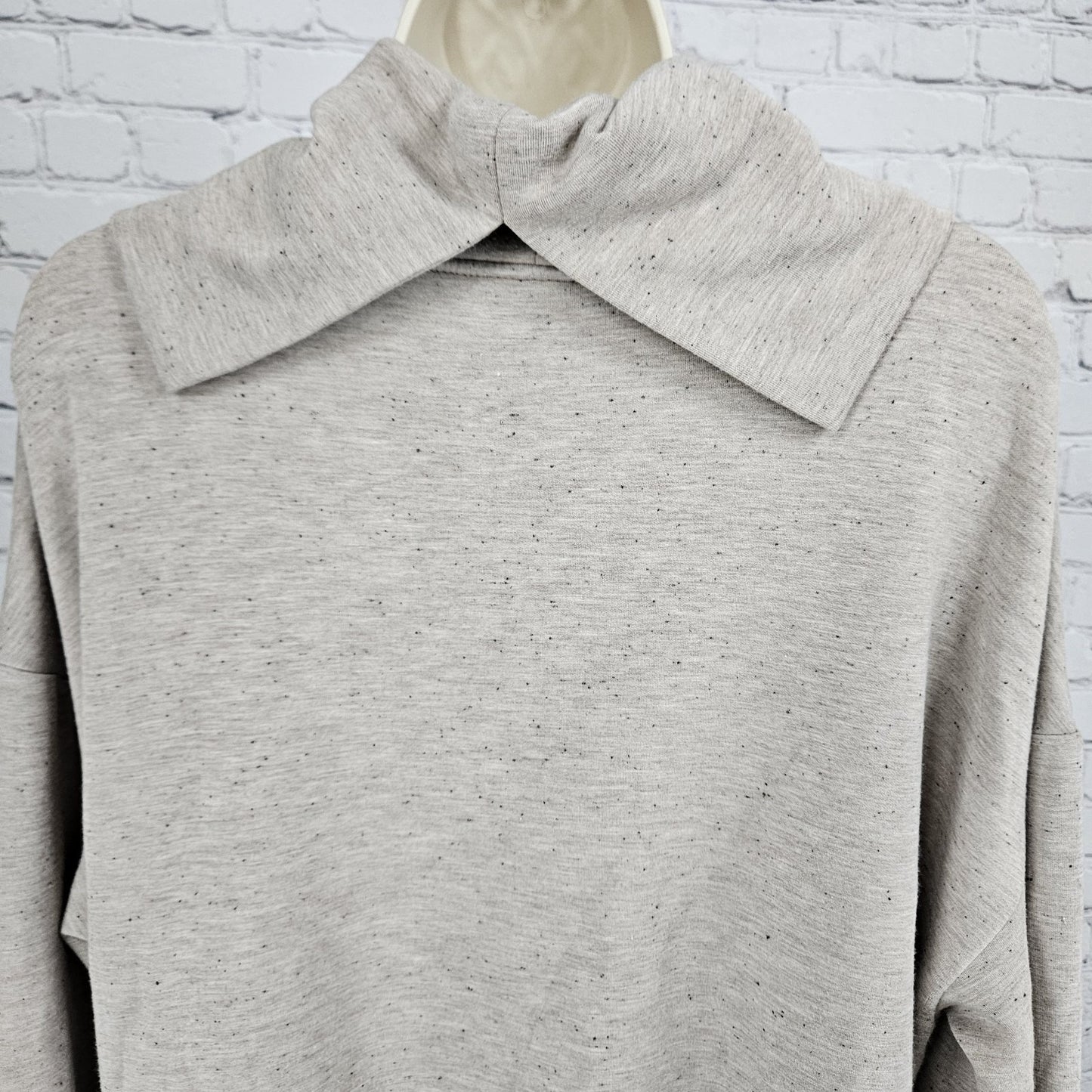 Varley Taupe Doublesoft Priya Longline Sweat  Pullover Sweatshirt Small S
