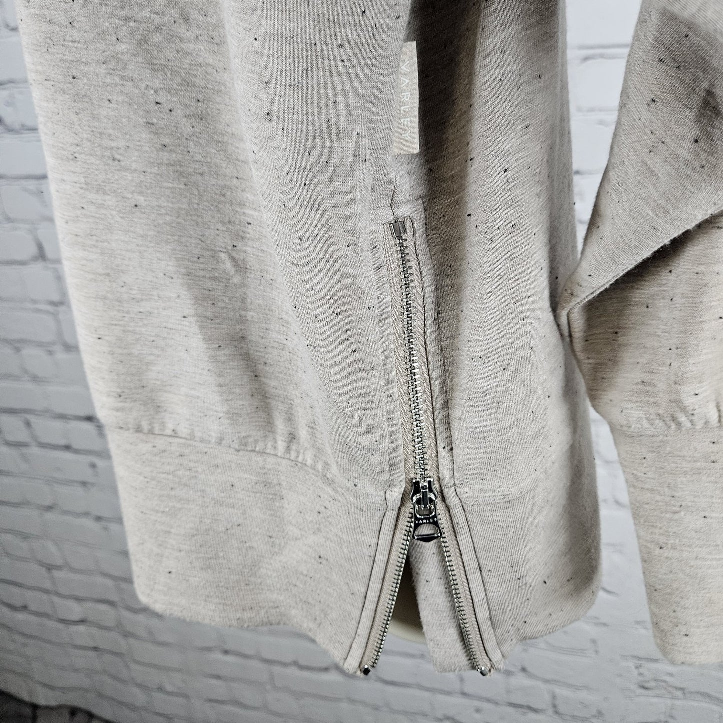 Varley Taupe Doublesoft Priya Longline Sweat  Pullover Sweatshirt Small S