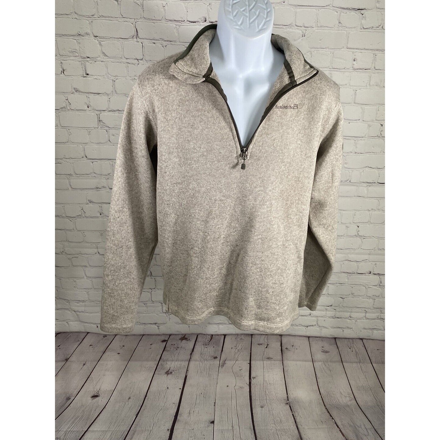 Avalanche Outdoor Apparel Brown 1/4 Zip Pullover Knit Sweatshirt Men’s M