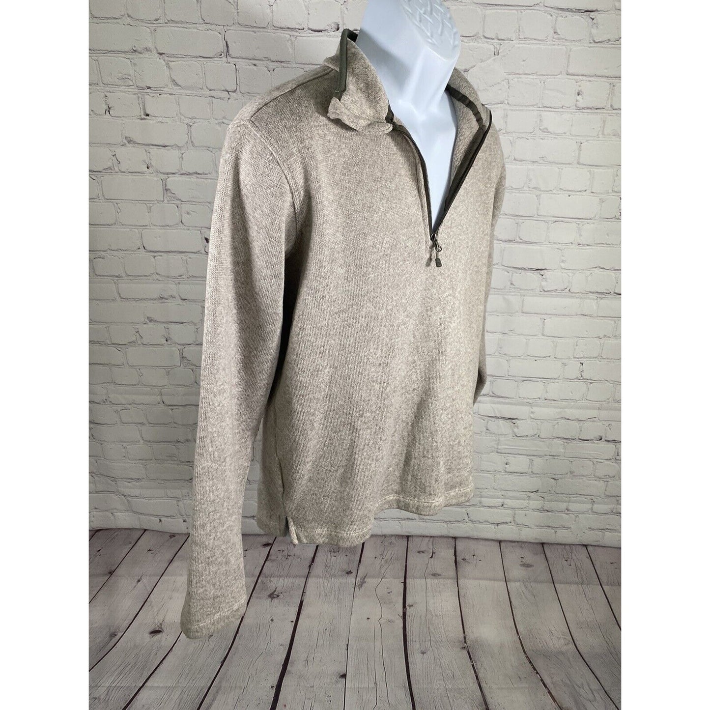 Avalanche Outdoor Apparel Brown 1/4 Zip Pullover Knit Sweatshirt Men’s M