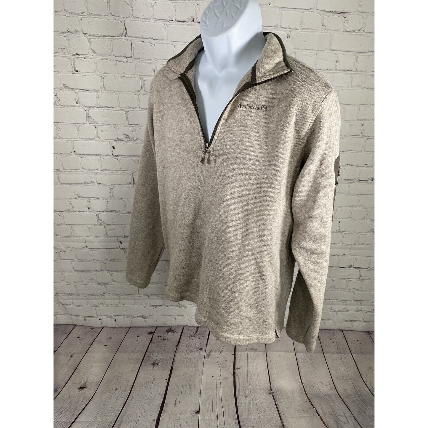 Avalanche Outdoor Apparel Brown 1/4 Zip Pullover Knit Sweatshirt Men’s M