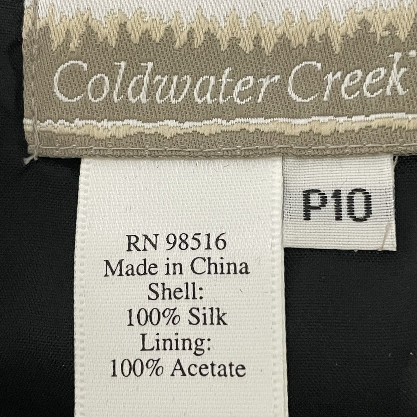 Coldwater Creek Black Striped Silk Lightweight Zipped Lined Shift Dress Size P10