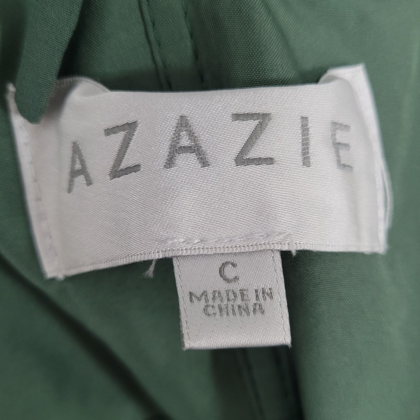 Azazie Green Chiffon Strappy Empire Waist Side Slit Bridesmaid Dress Size C