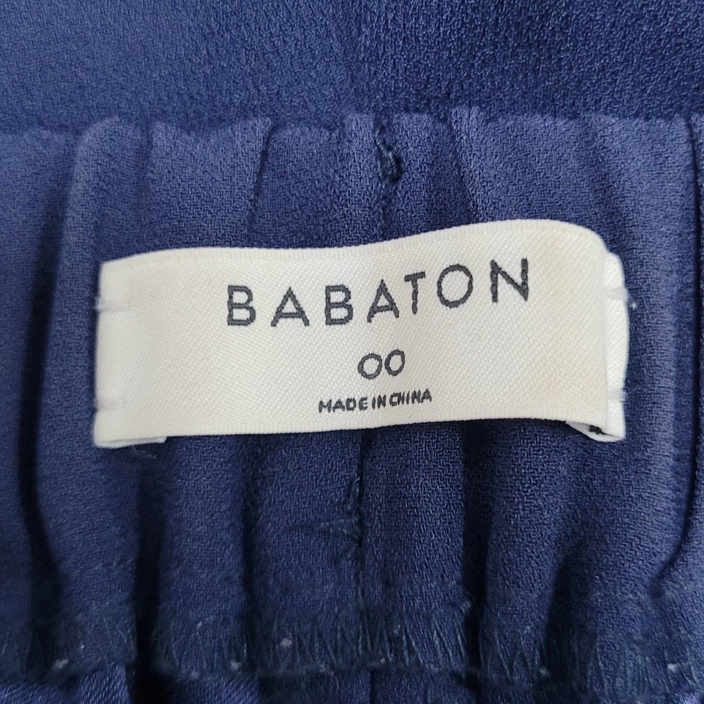 Babaton Navy White Striped Elastic Waist Pull On Tapered Crop Pants 00 (26x24)