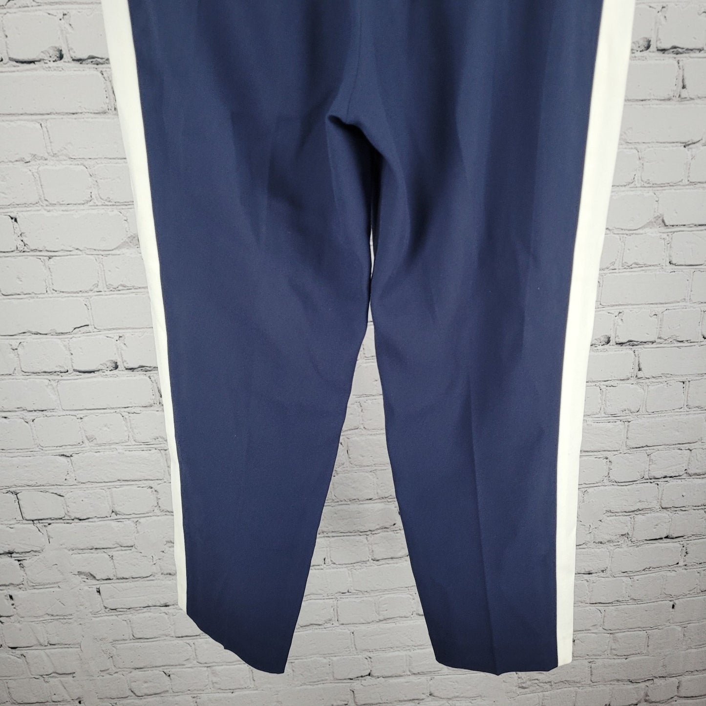 Babaton Navy White Striped Elastic Waist Pull On Tapered Crop Pants 00 (26x24)