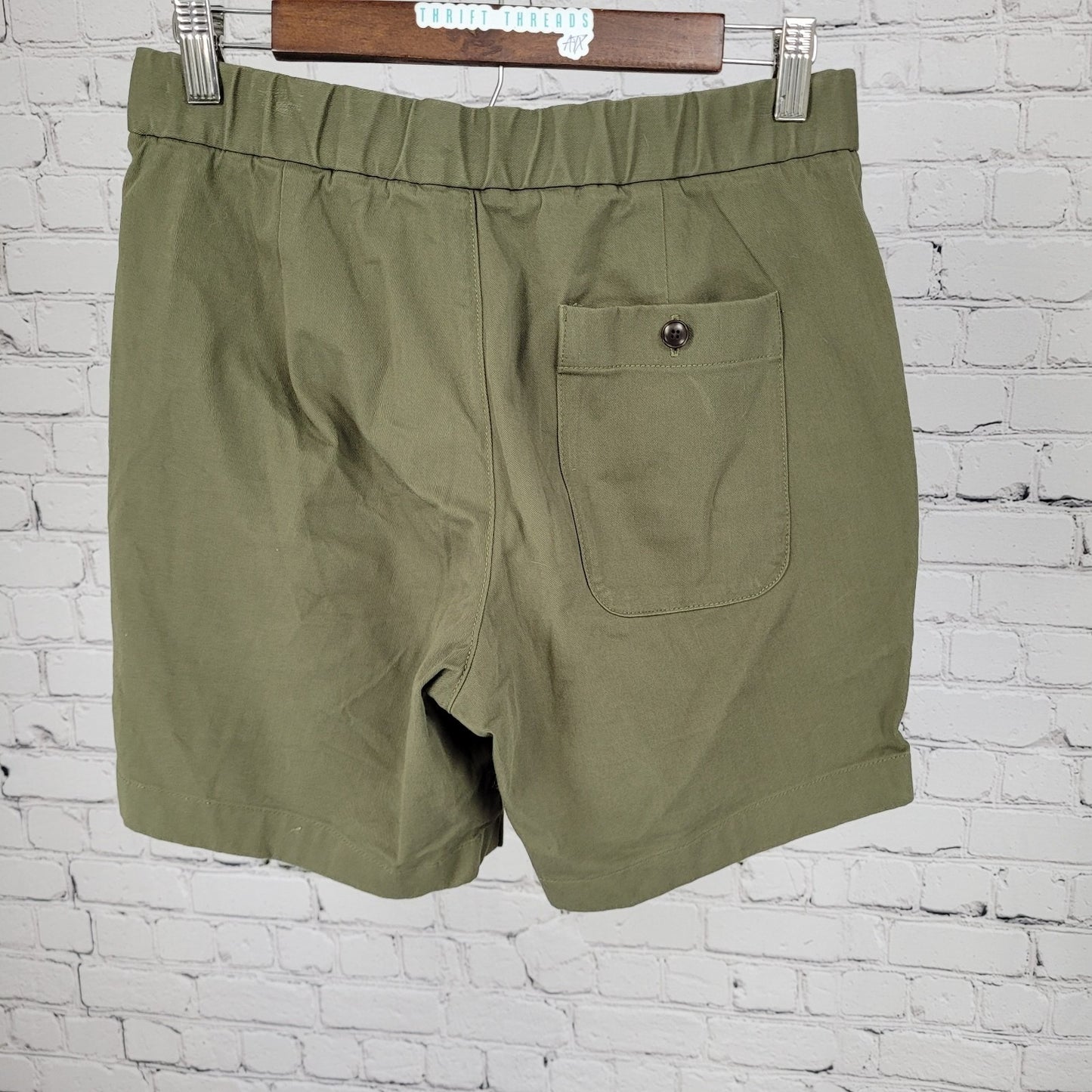 Everlane Green Uniform Twill Stretch Mid Rise Shorts Size Small S (28x6.5)