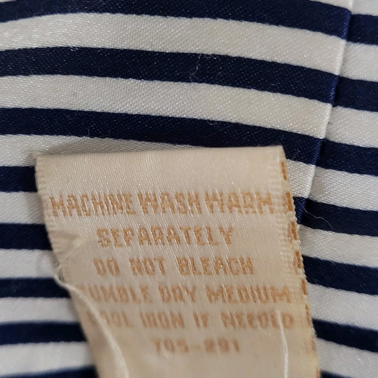 VTG Inner Most Navy White Satin Lightweight Long Sleeve Pockets Robe Size XL