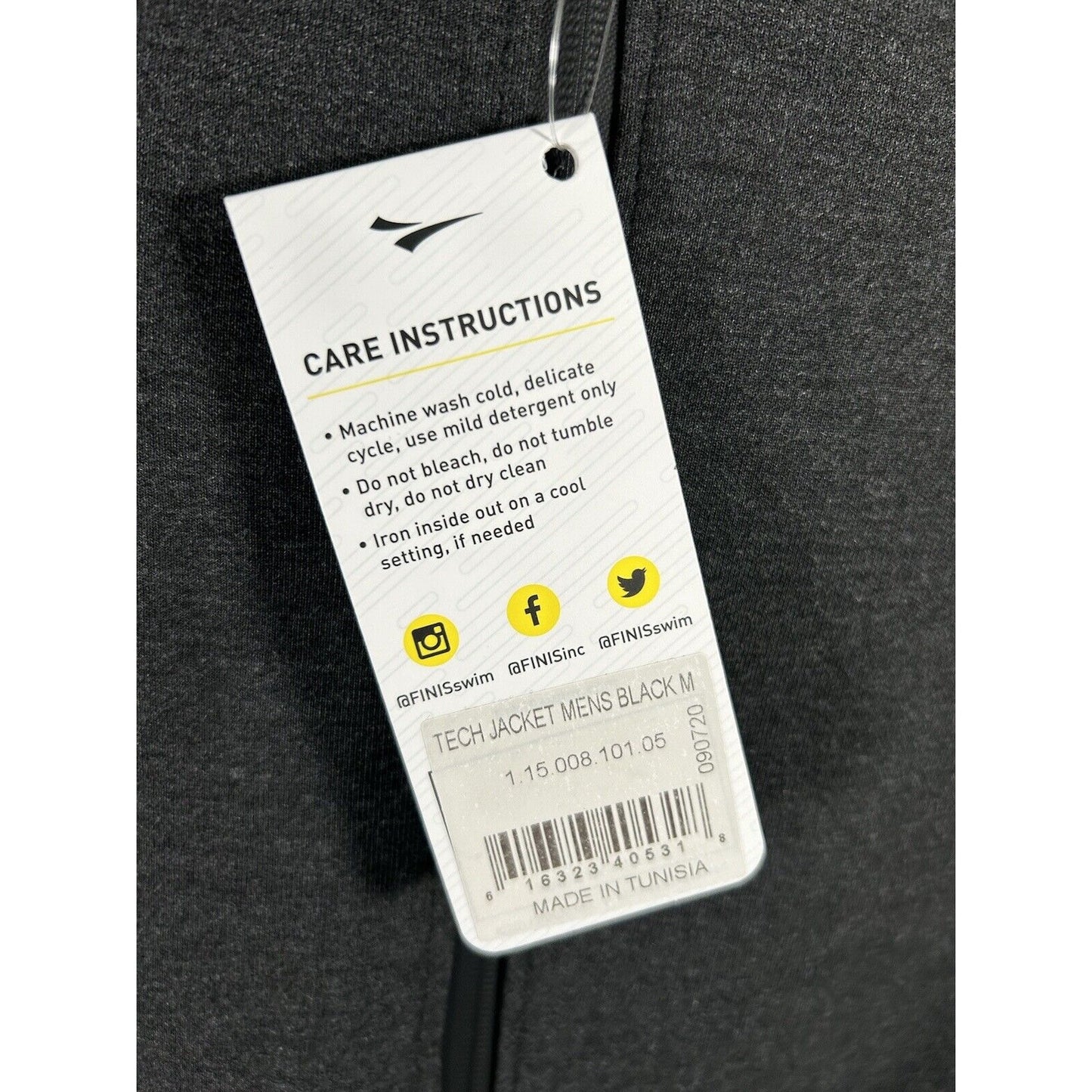 NWT Finis Tech Charcoal Warm Up Hooded Thumb Holes Full Zip Jacket Men’s M