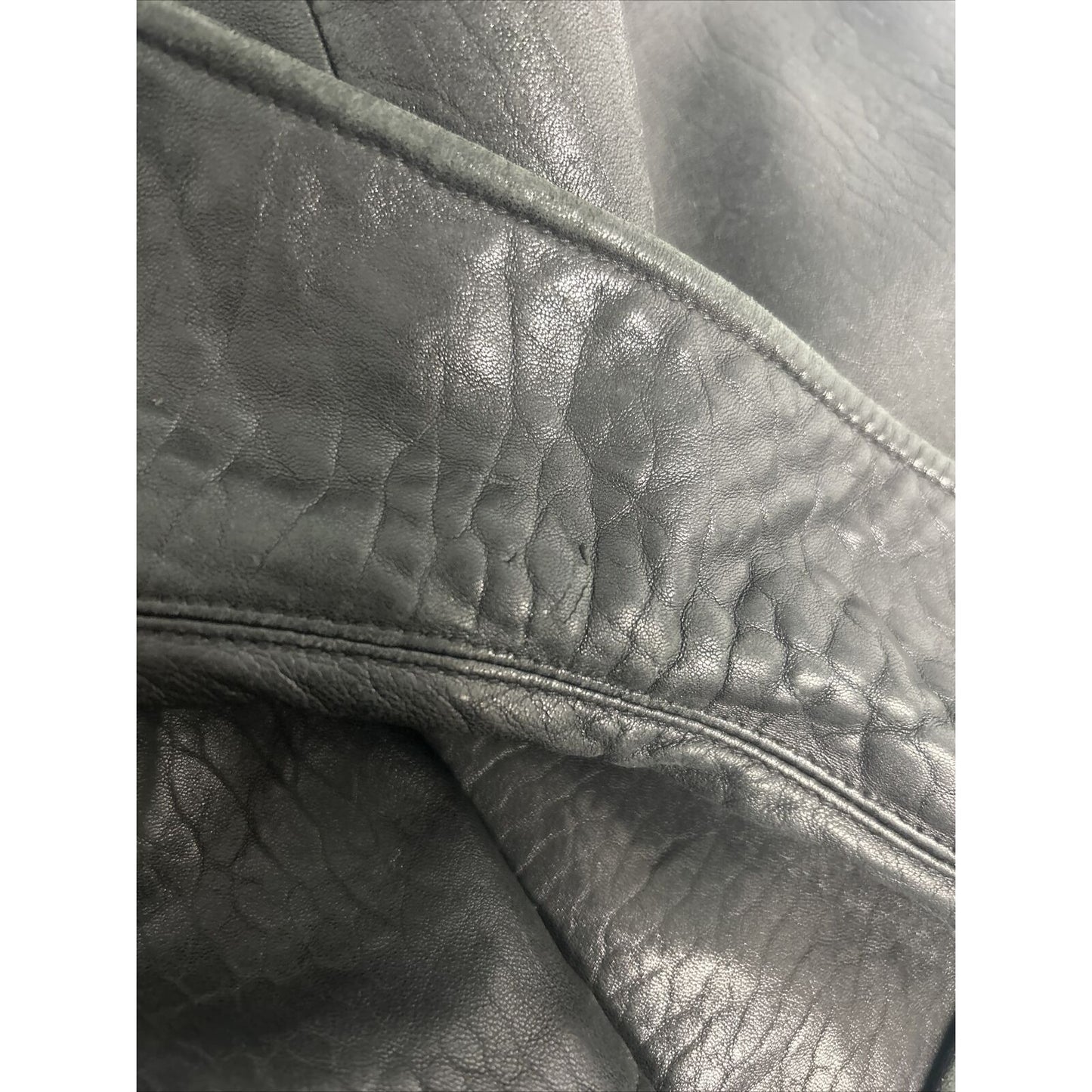 Roundtree & Yorke Black Lambskin Leather Long Sleeve Button Up Men’s Jacket L