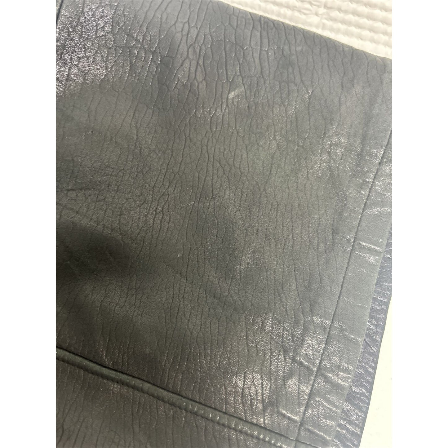 Roundtree & Yorke Black Lambskin Leather Long Sleeve Button Up Men’s Jacket L