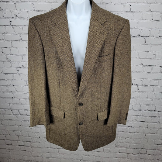 VTG Philbeck's Brown 2 Button Notch Ventless Blazer Sport Coat USA Made Size 42