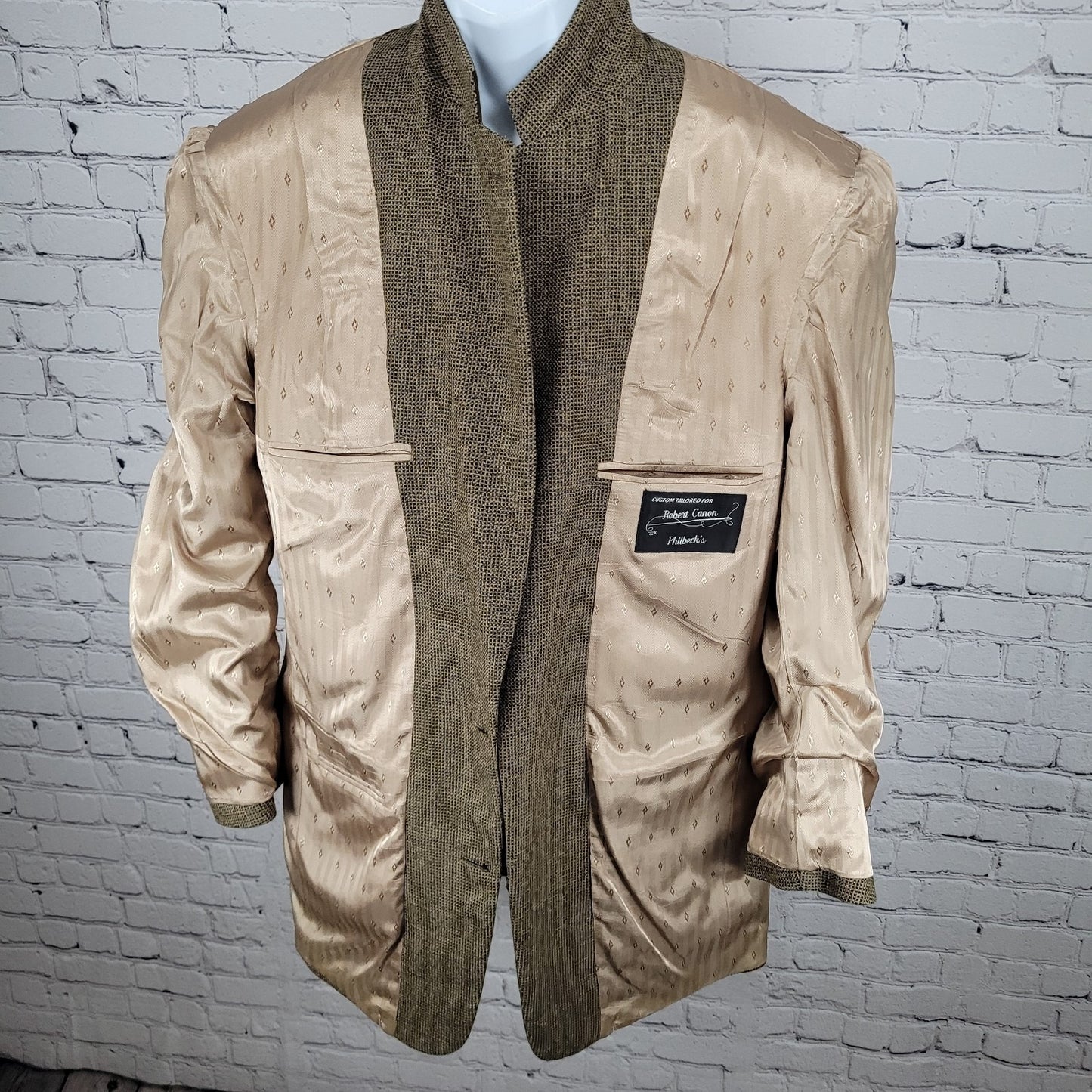 VTG Philbeck's Brown 2 Button Notch Ventless Blazer Sport Coat USA Made Size 42