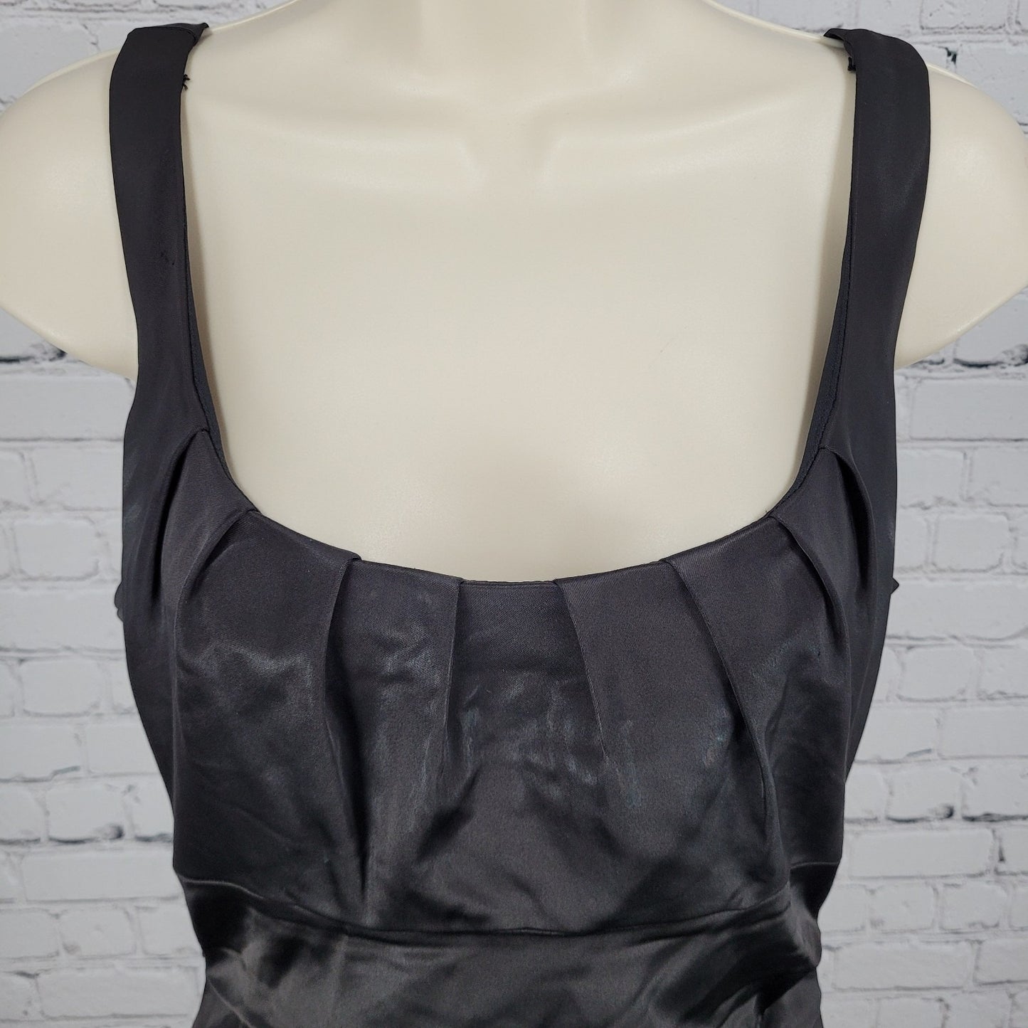 Suzi Chin Maggy Boutique Dark Brown Ruched Stretch Sheath Dress USA Made Size 8