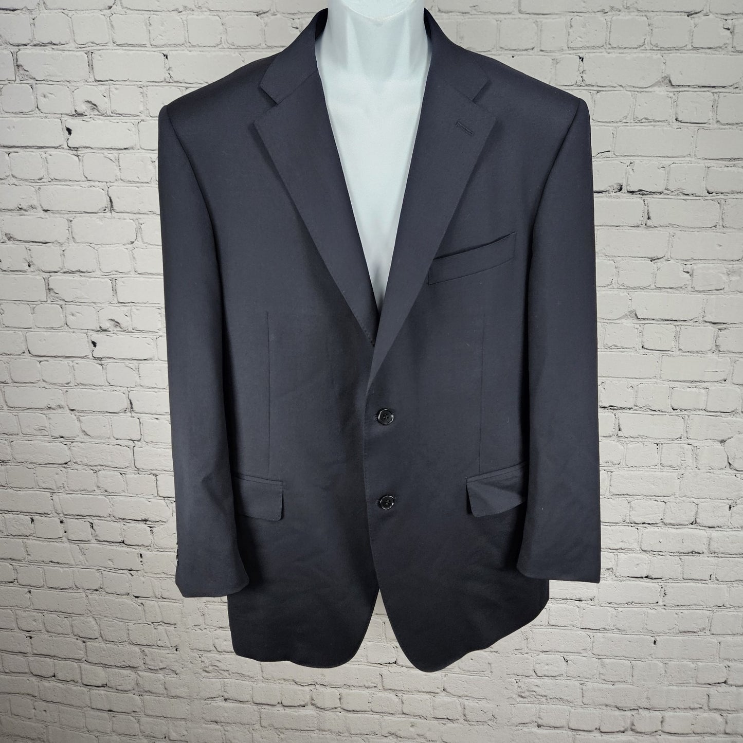 Canali Navy 100% Wool 2 Button Vented Notch Blazer Sport Coat Italy 56 US 46