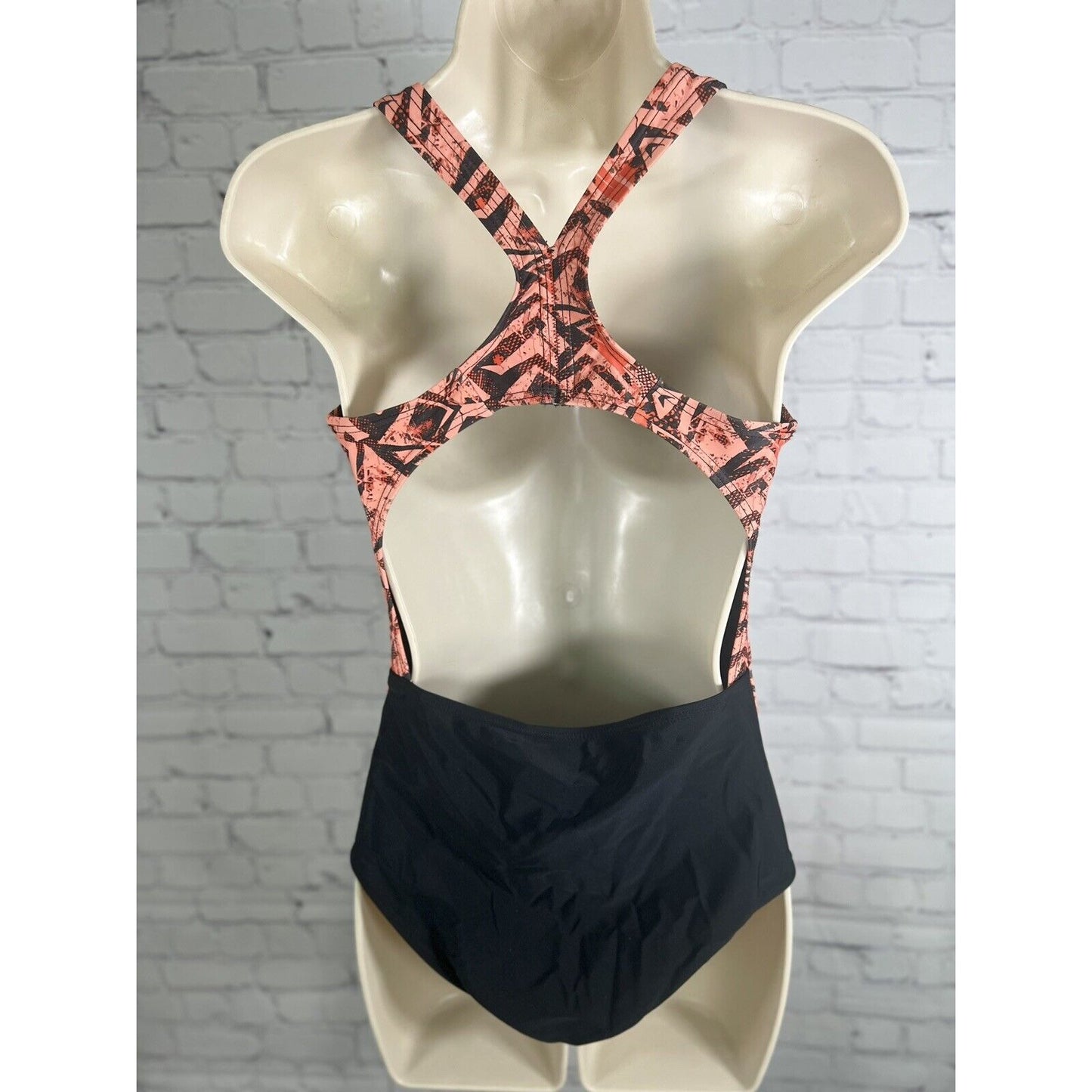 Unbranded One Piece Swimsuit Black Coral RacerBack UPF 50+ Lightly Padded Small