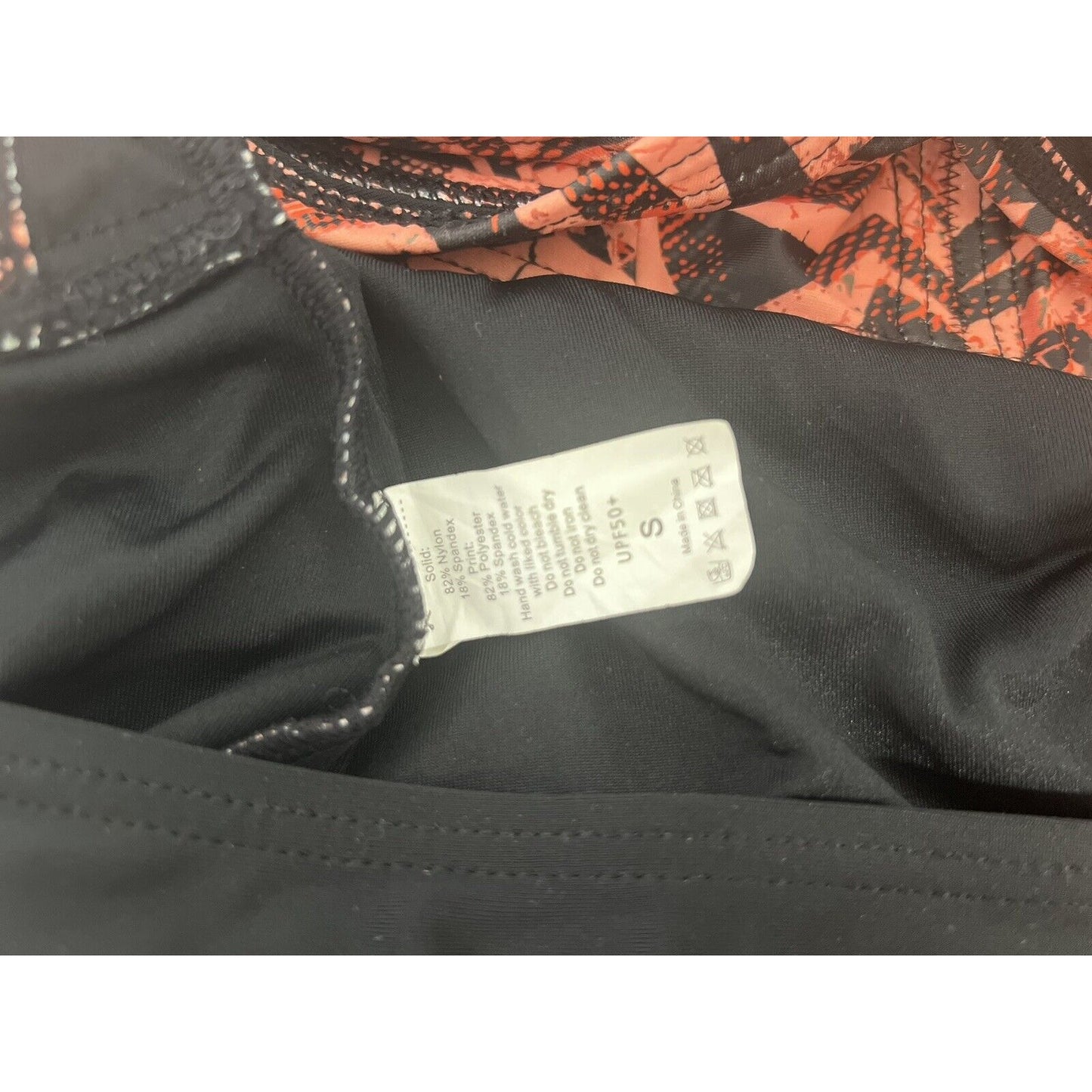 Unbranded One Piece Swimsuit Black Coral RacerBack UPF 50+ Lightly Padded Small