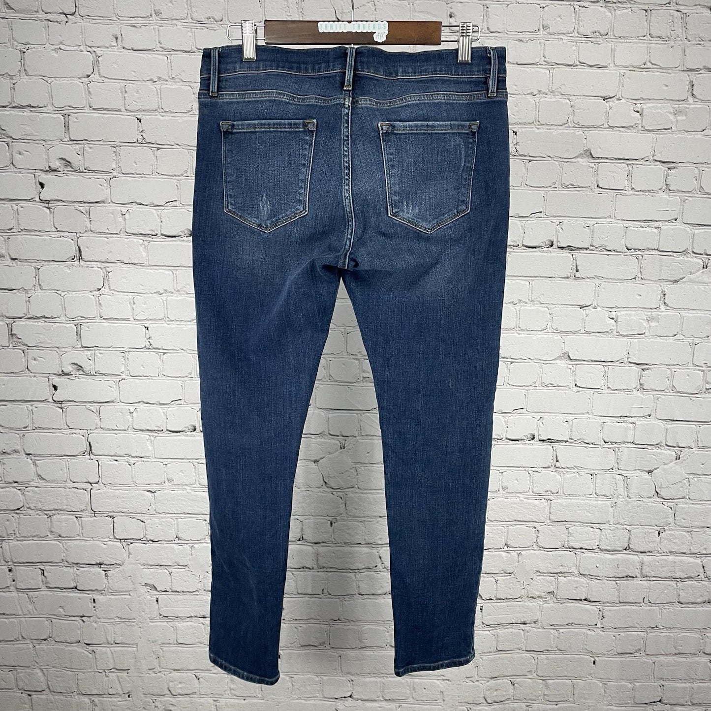 Frame Blue Denim Le Garçon Mid Rise Skinny Jeans Stretch Size 28 (32x28.5)