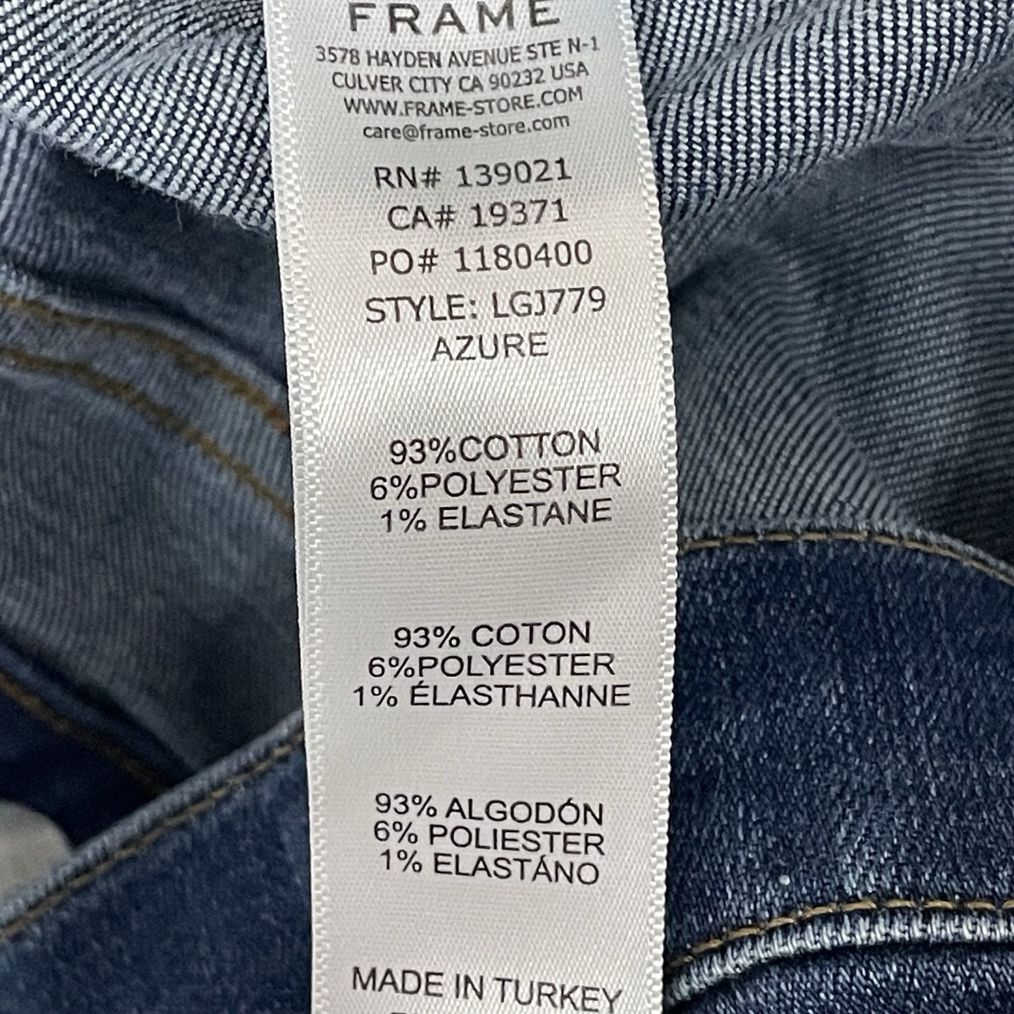 Frame Blue Denim Le Garçon Mid Rise Skinny Jeans Stretch Size 28 (32x28.5)