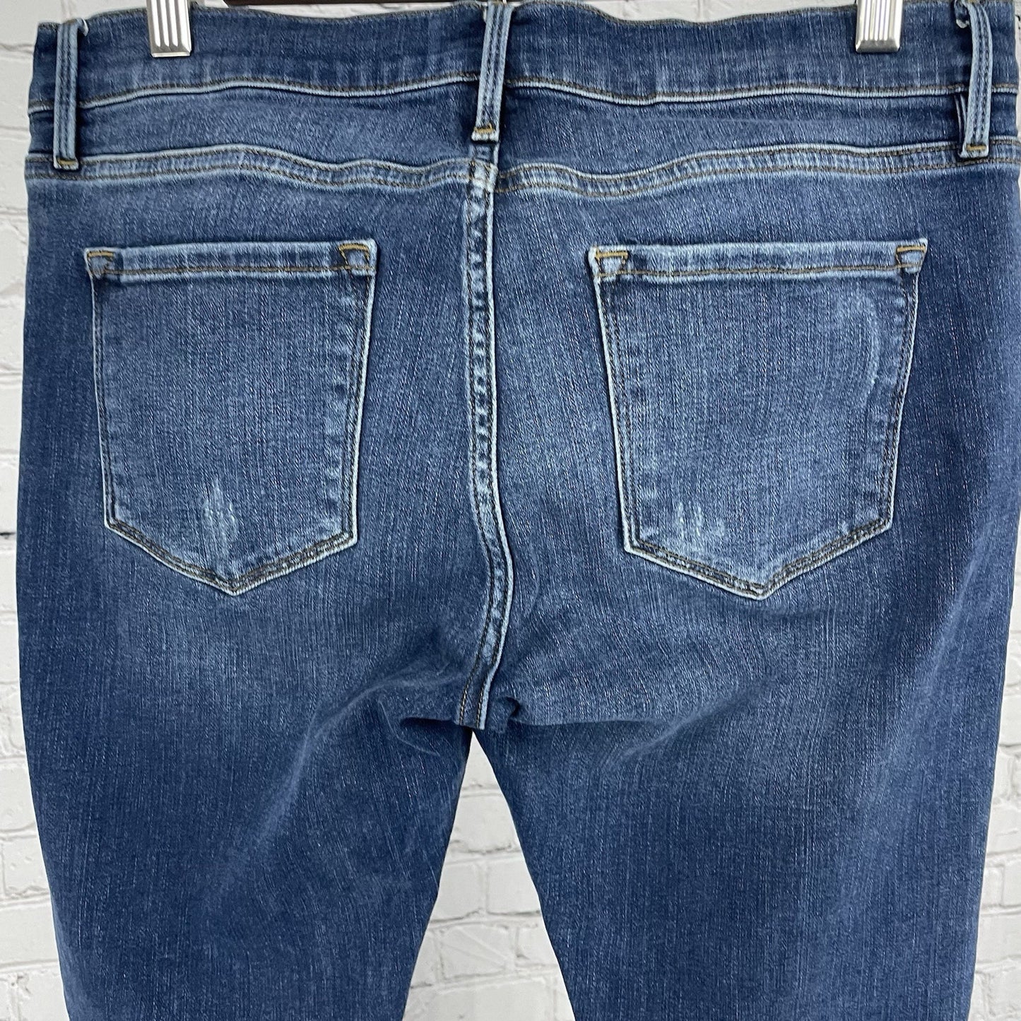Frame Blue Denim Le Garçon Mid Rise Skinny Jeans Stretch Size 28 (32x28.5)