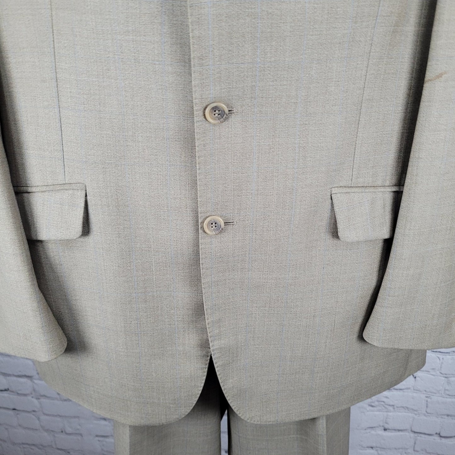 Emidio Tucci El Corte Ingles Tan Italian Wool Full Suit Size 54L US 44L (35x32)