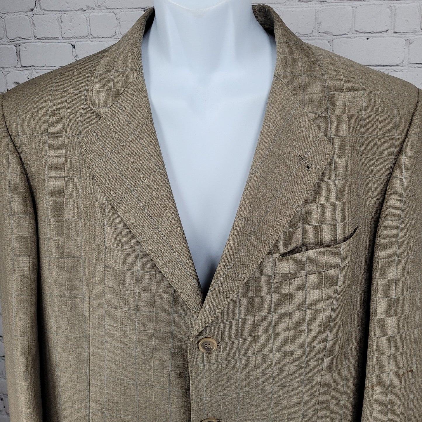 Emidio Tucci El Corte Ingles Tan Italian Wool Full Suit Size 54L US 44L (35x32)