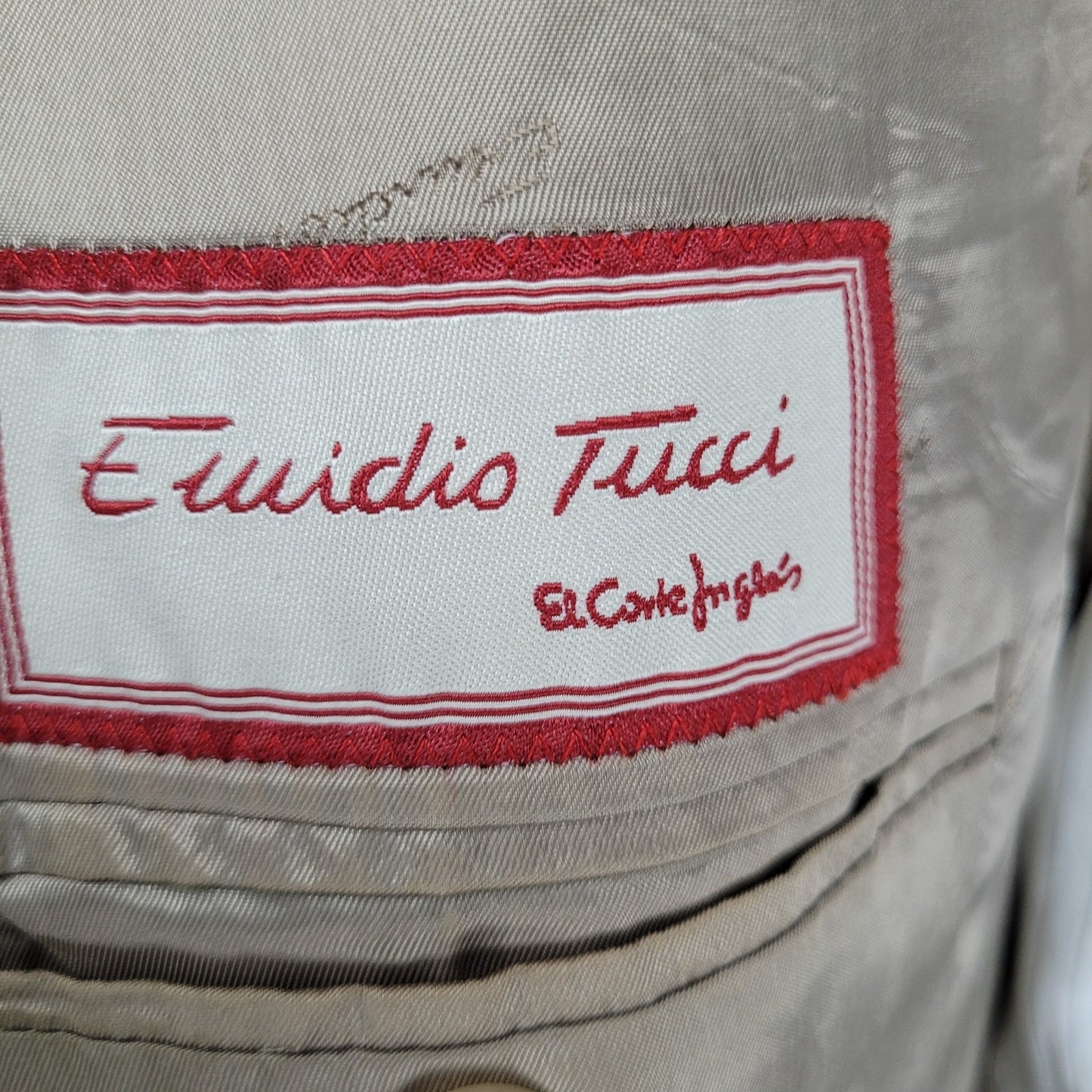 Emidio Tucci El Corte Ingles Tan Italian Wool Full Suit Size 54L US 44L (35x32)