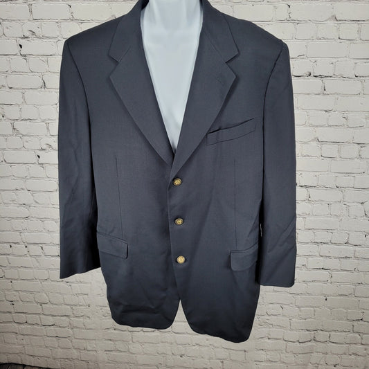 Canali Proposta Navy Blue 100% Wool 3 Button Notch Lapel Blazer Italy 54L US 44L