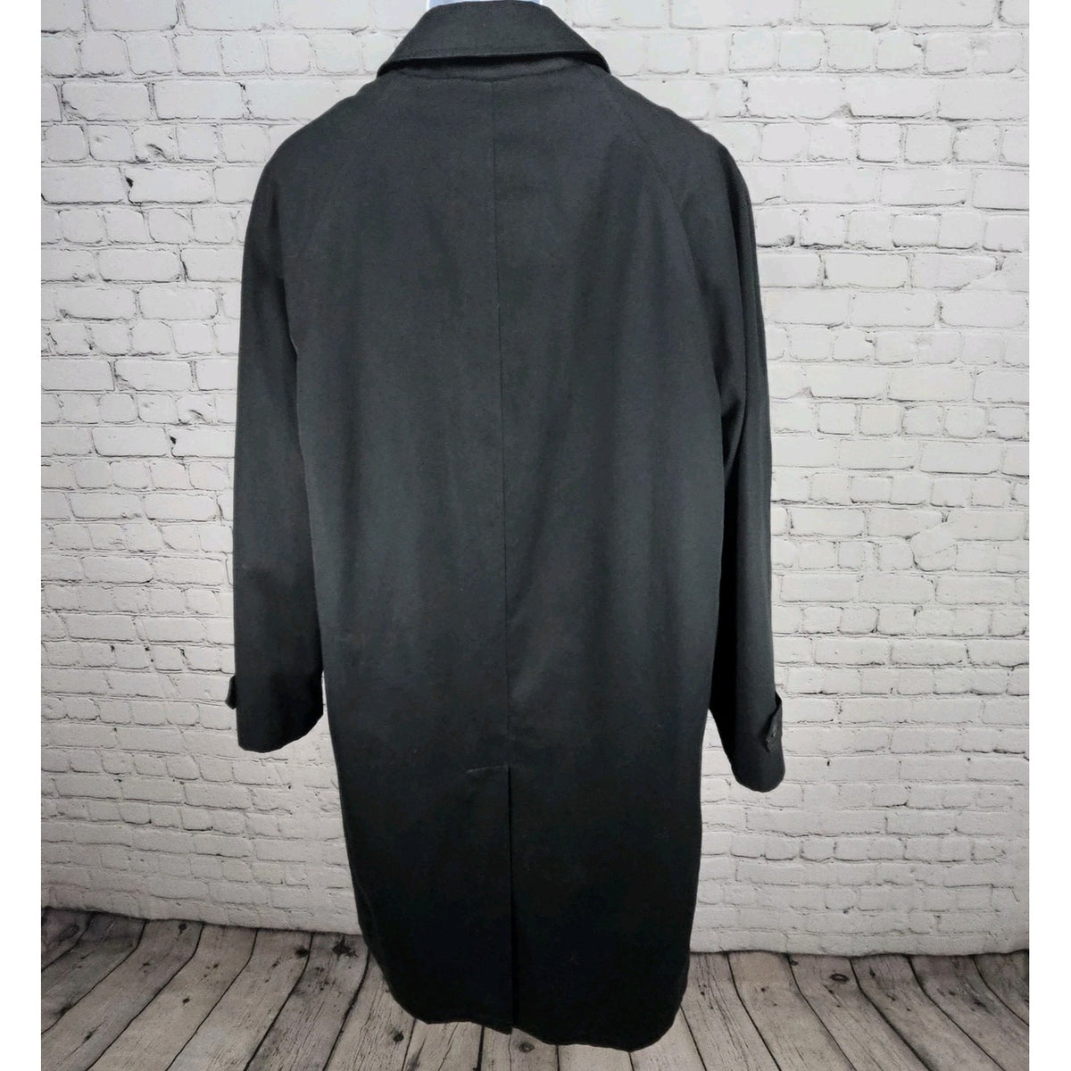Bill Blass 3000 Black Removable Faux Fur Bodywarmer Buttoned Trench Coat 42L