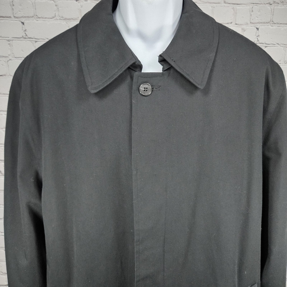 Bill Blass 3000 Black Removable Faux Fur Bodywarmer Buttoned Trench Coat 42L