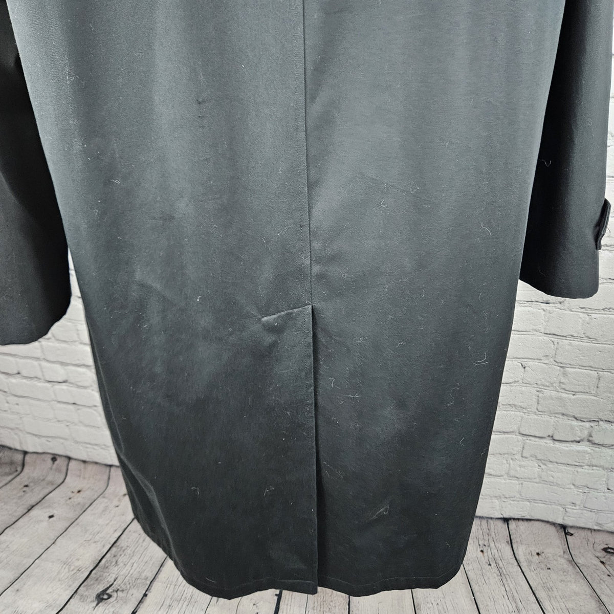 Bill Blass 3000 Black Removable Faux Fur Bodywarmer Buttoned Trench Coat 42L