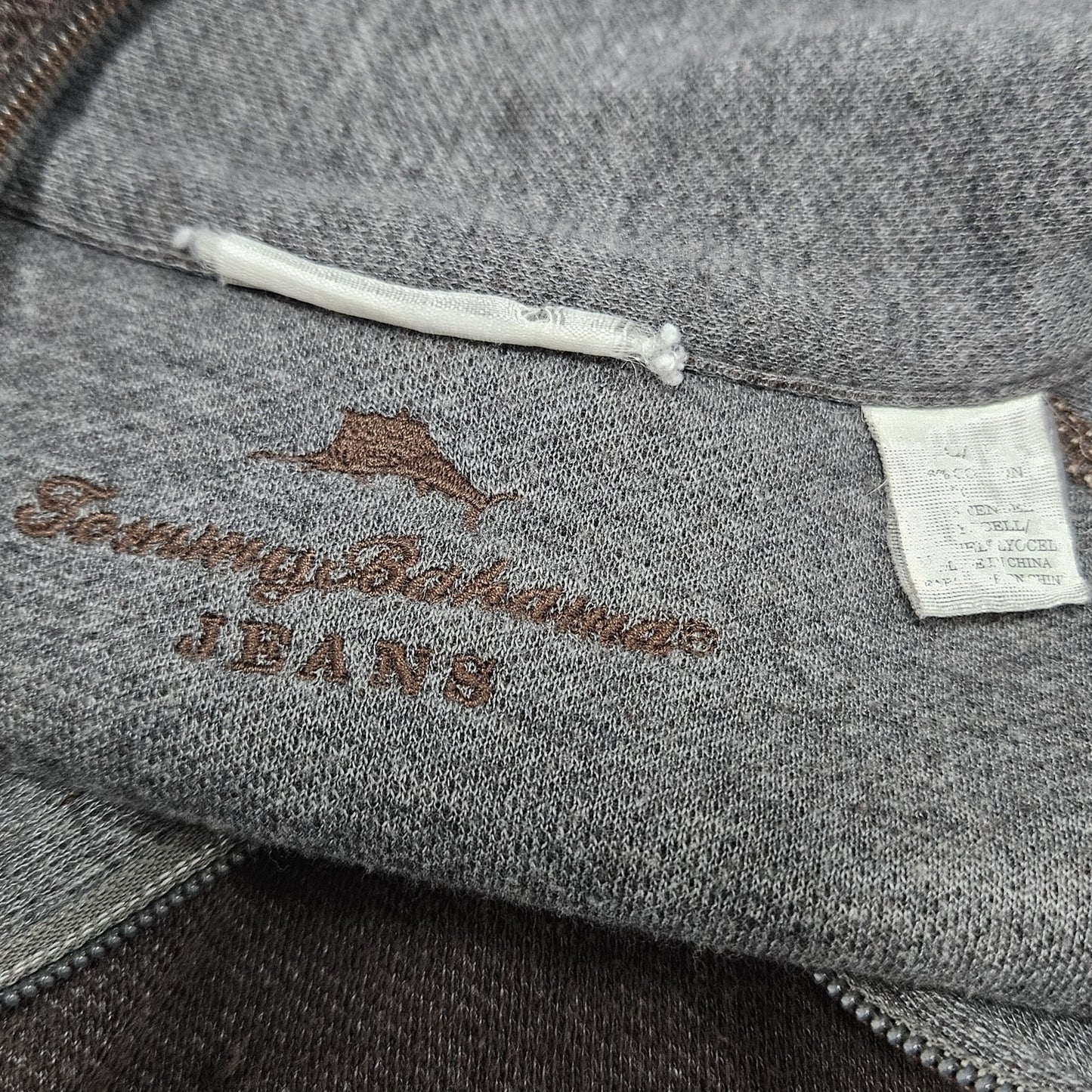 Tommy Bahama Brown 1/4 Zip Mock Neck Long Sleeve Pullover Sweatshirt Jacket XL